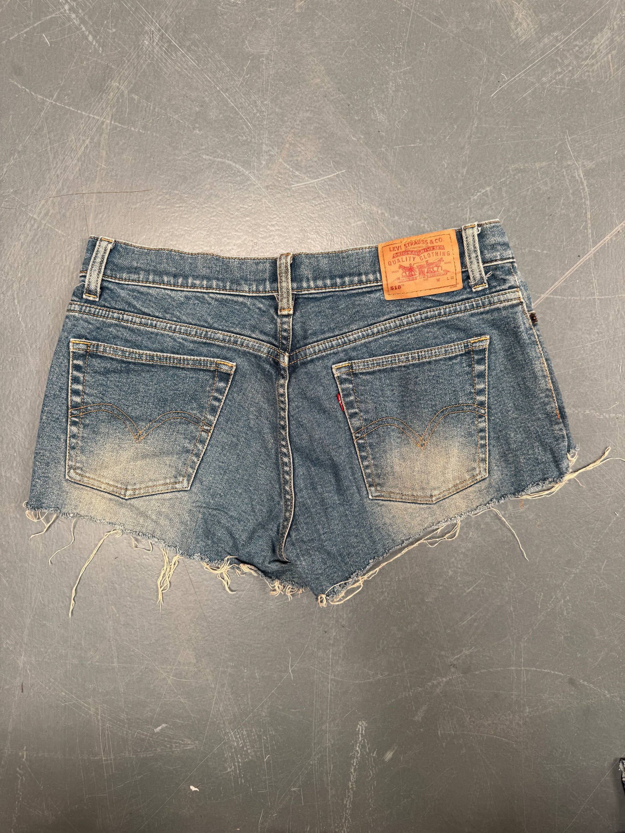 Vintage Ladies Levis Cut Off Denim Shorts - 90s Made - W 30 - SH506