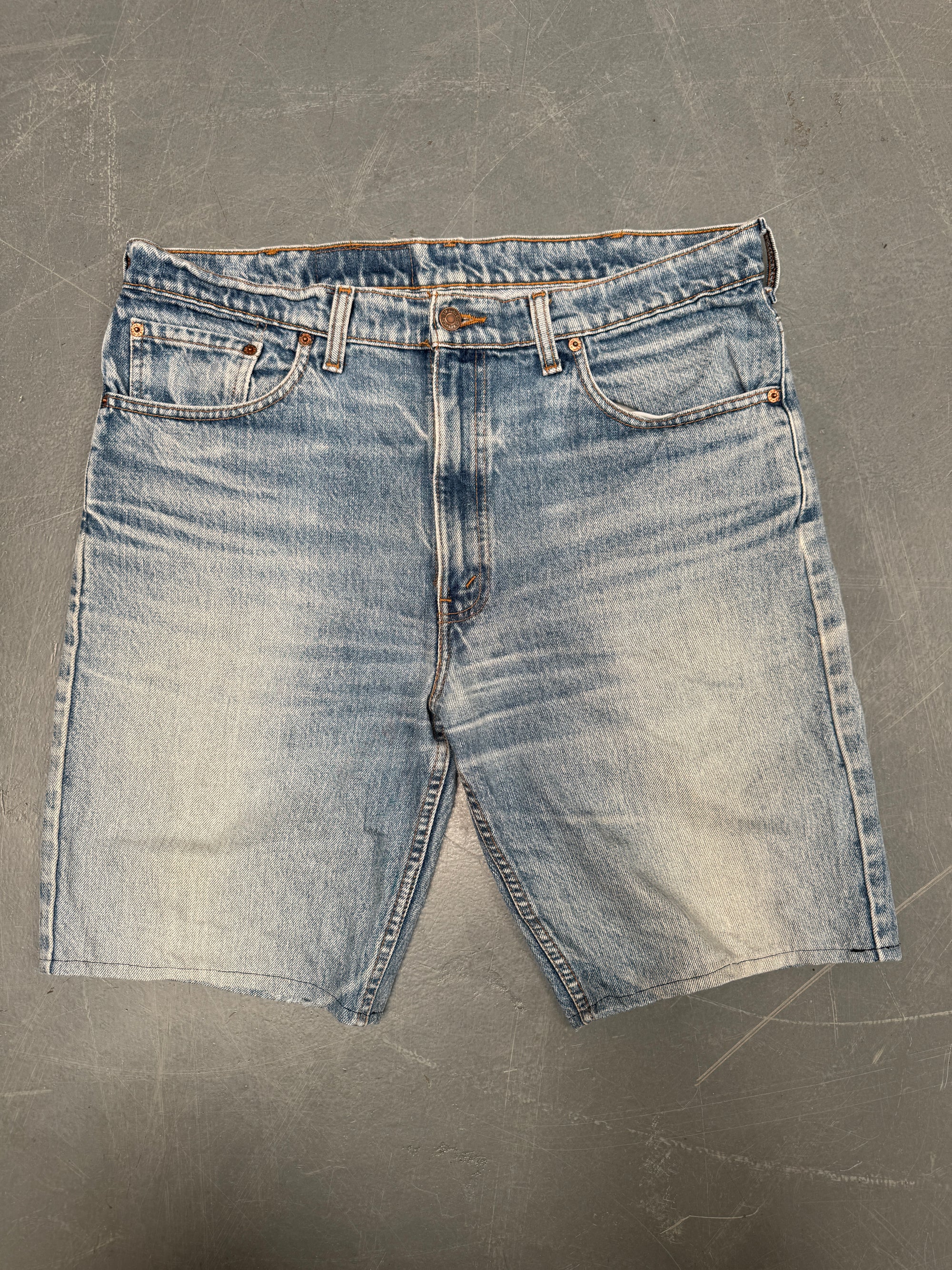 Vintage Ladies Levis Cut Off Denim Shorts - 90s Made - W 37 - SH517