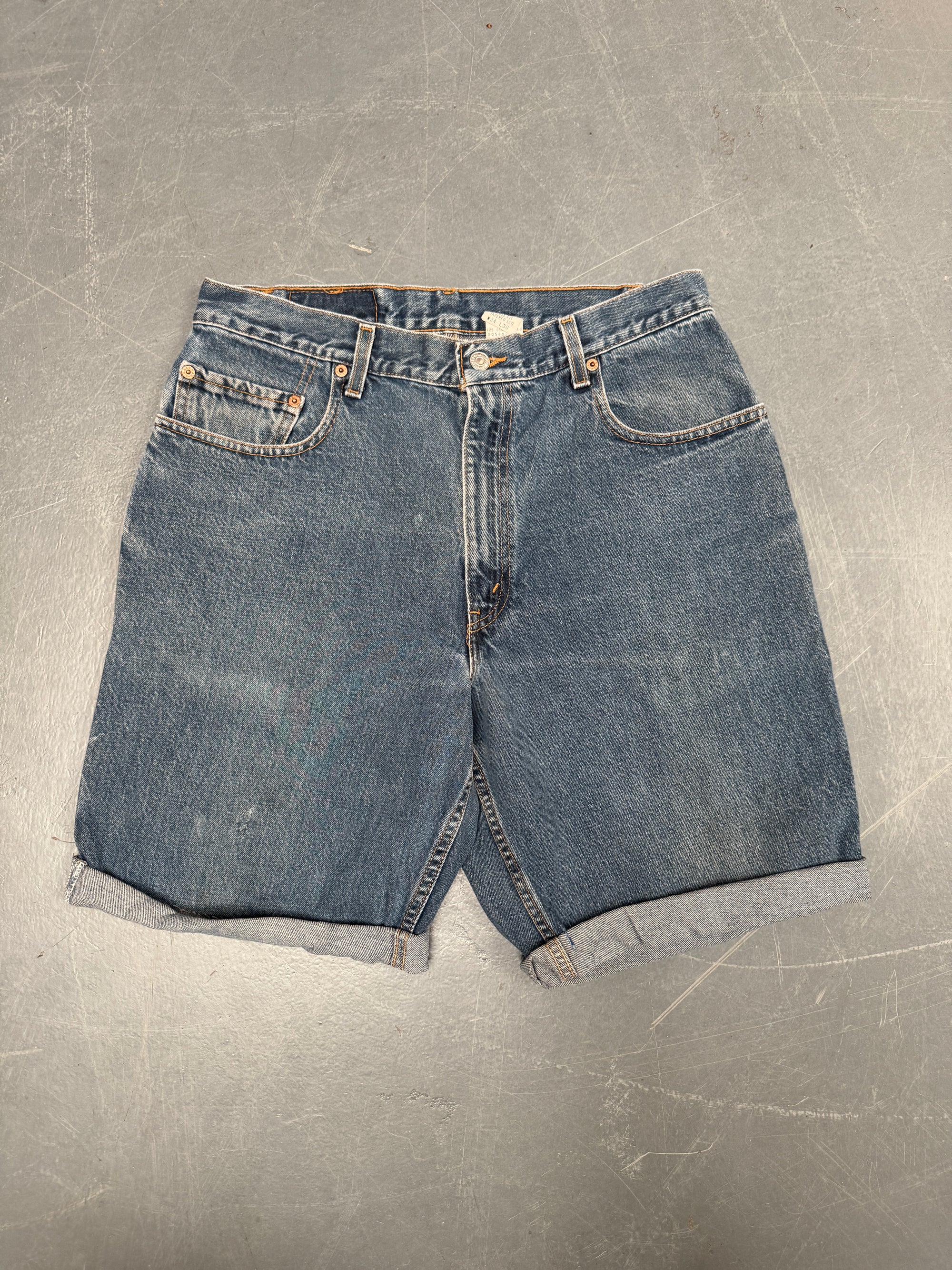Vintage Ladies Levis Cut Off Denim Shorts - 90s Made - W 32 - SH525
