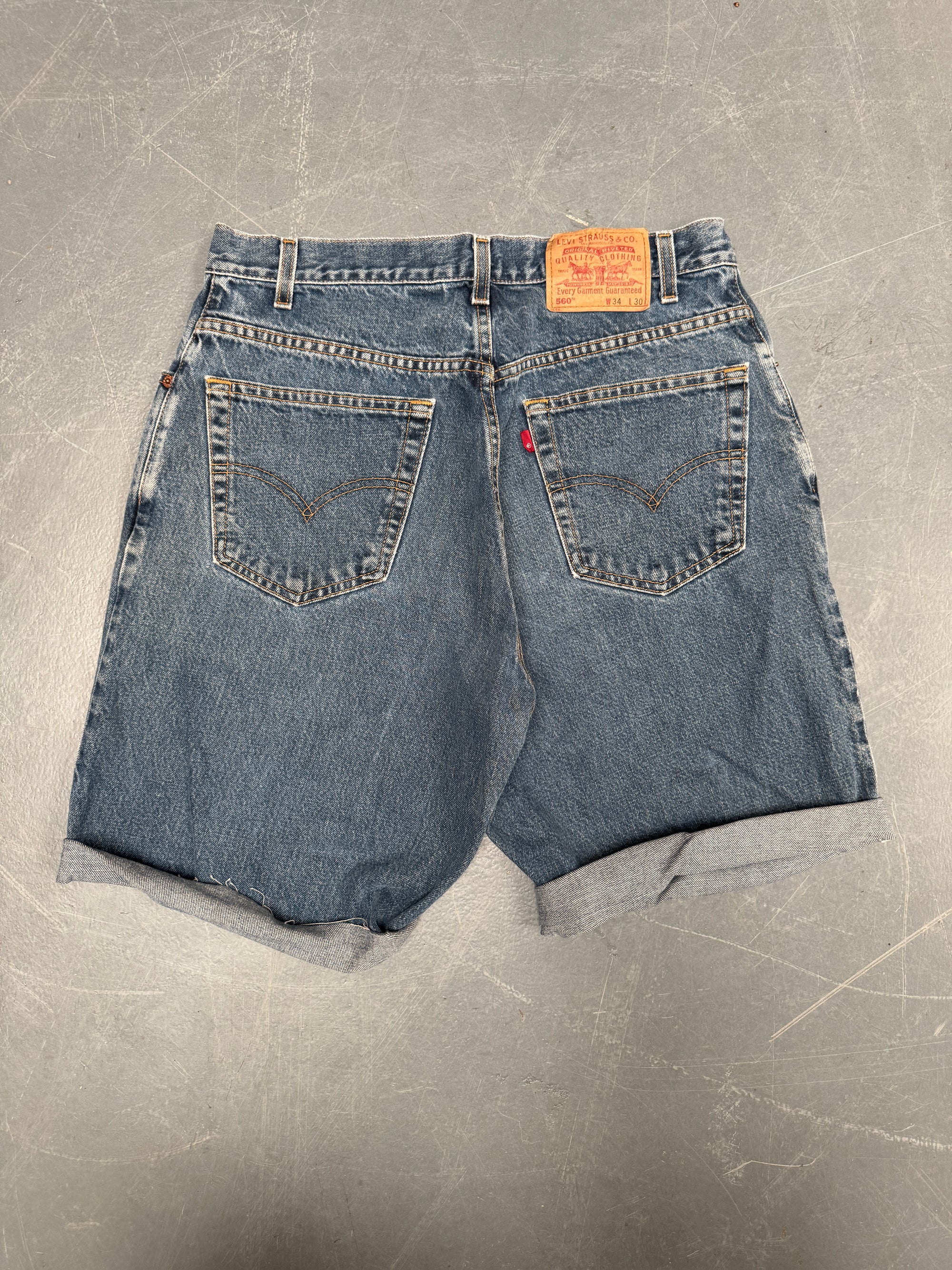 Vintage Ladies Levis Cut Off Denim Shorts - 90s Made - W 32 - SH525
