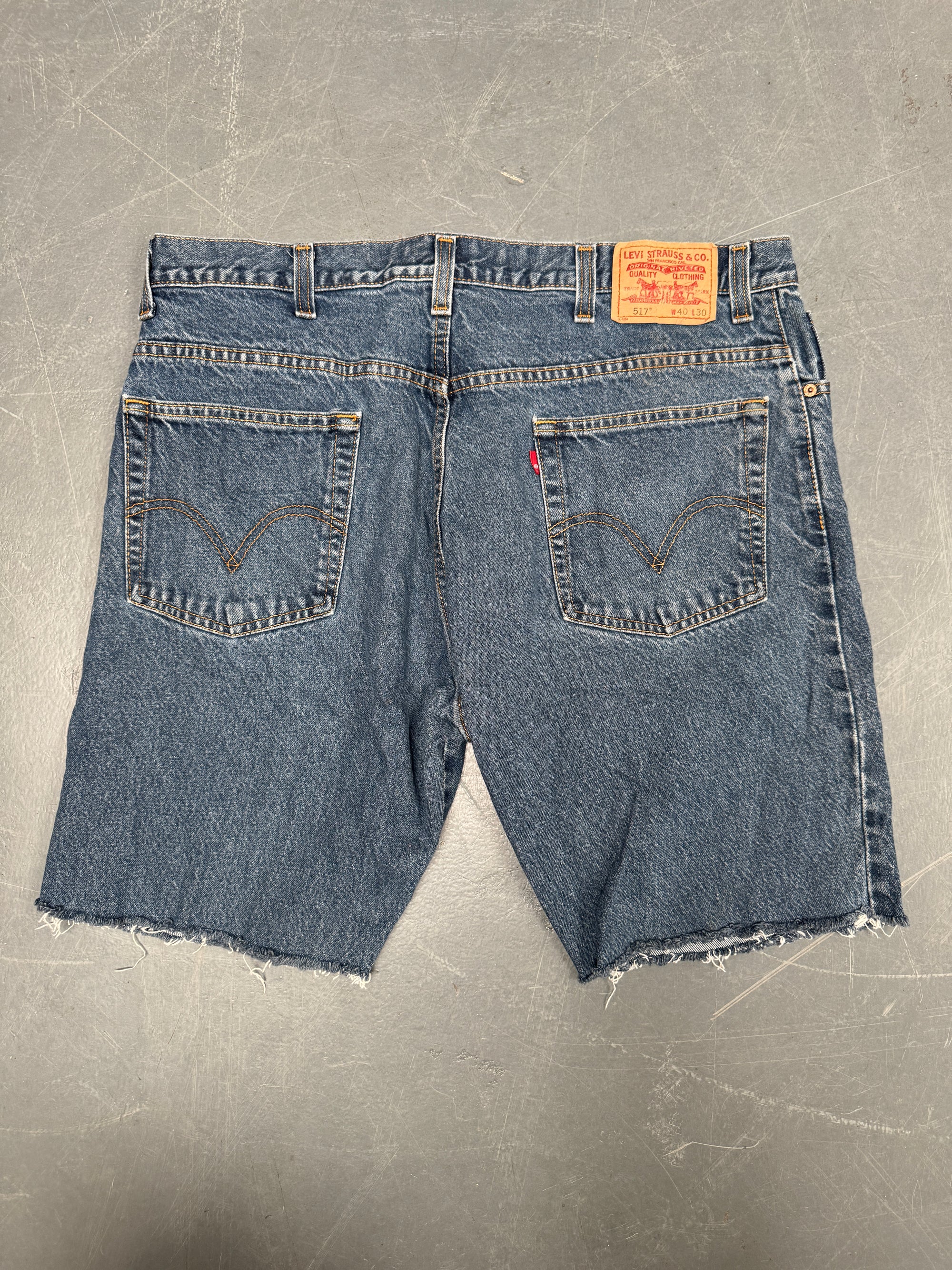 Vintage Ladies Levis Cut Off Denim Shorts - 90s Made - W 38 - SH528