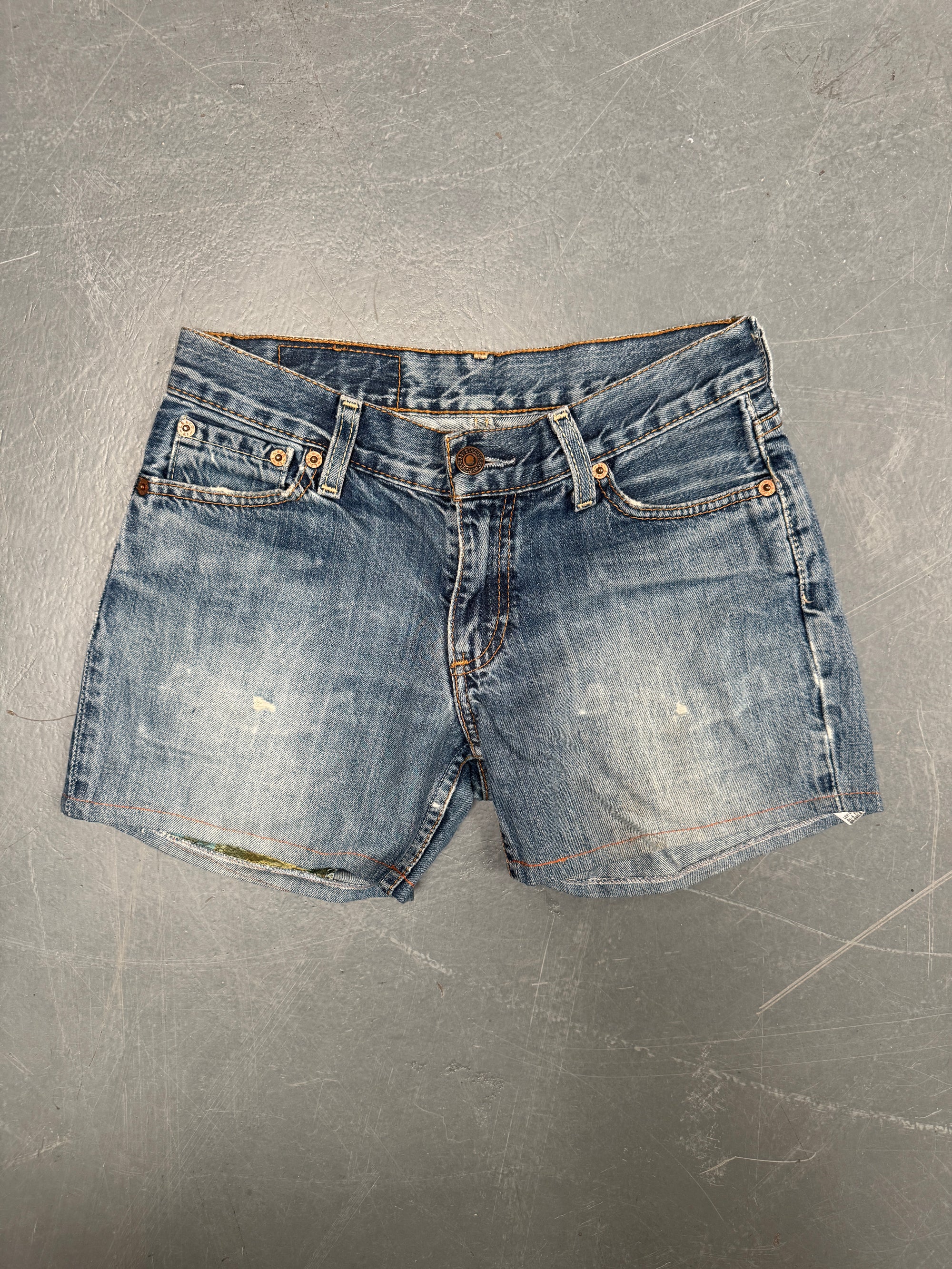 Vintage Ladies Levis Cut Off Denim Shorts - 90s Made - W 26 - SH530