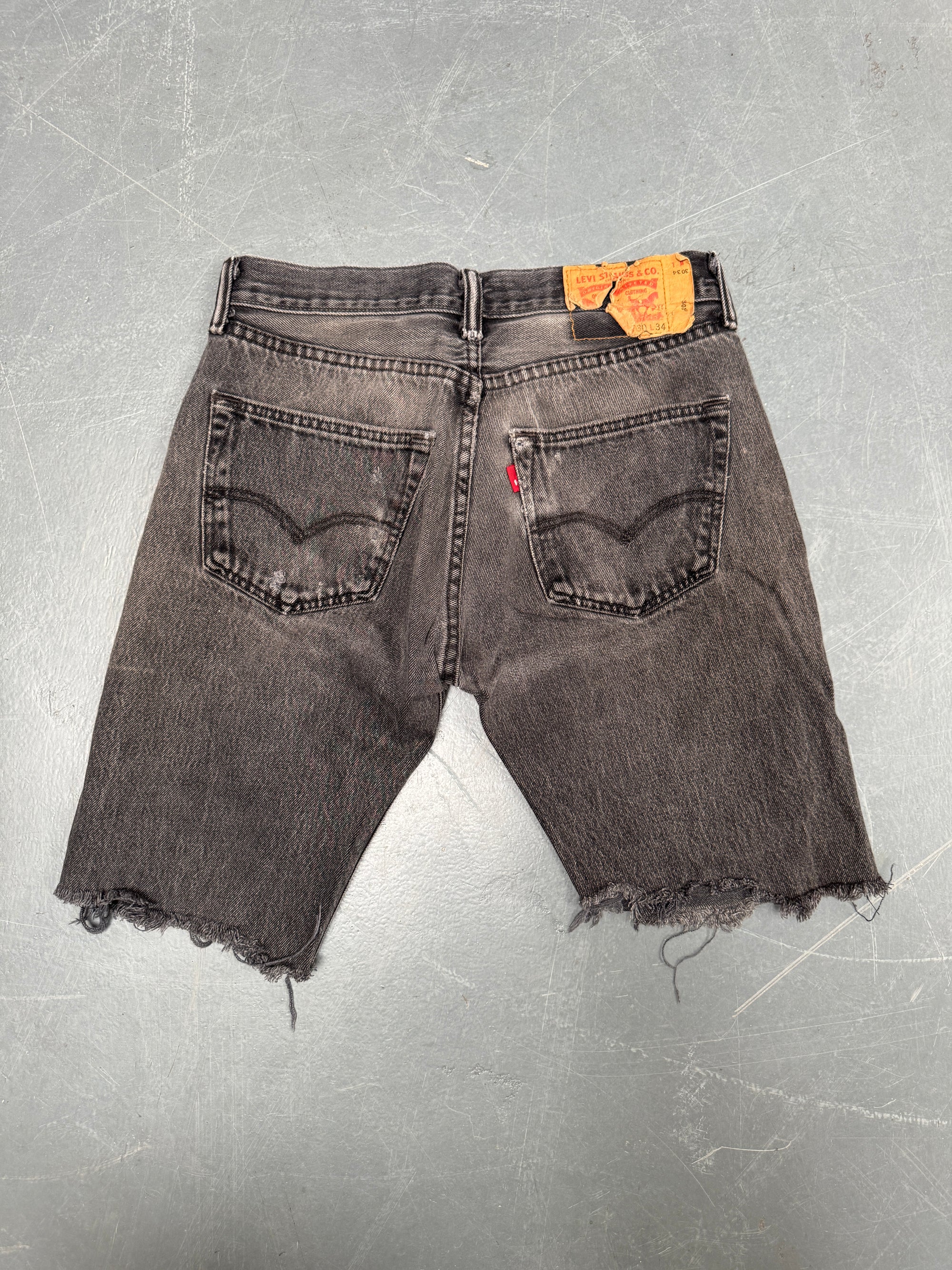 Vintage Ladies Levis Cut Off Denim Shorts - 90s Made - W 30 - SH535