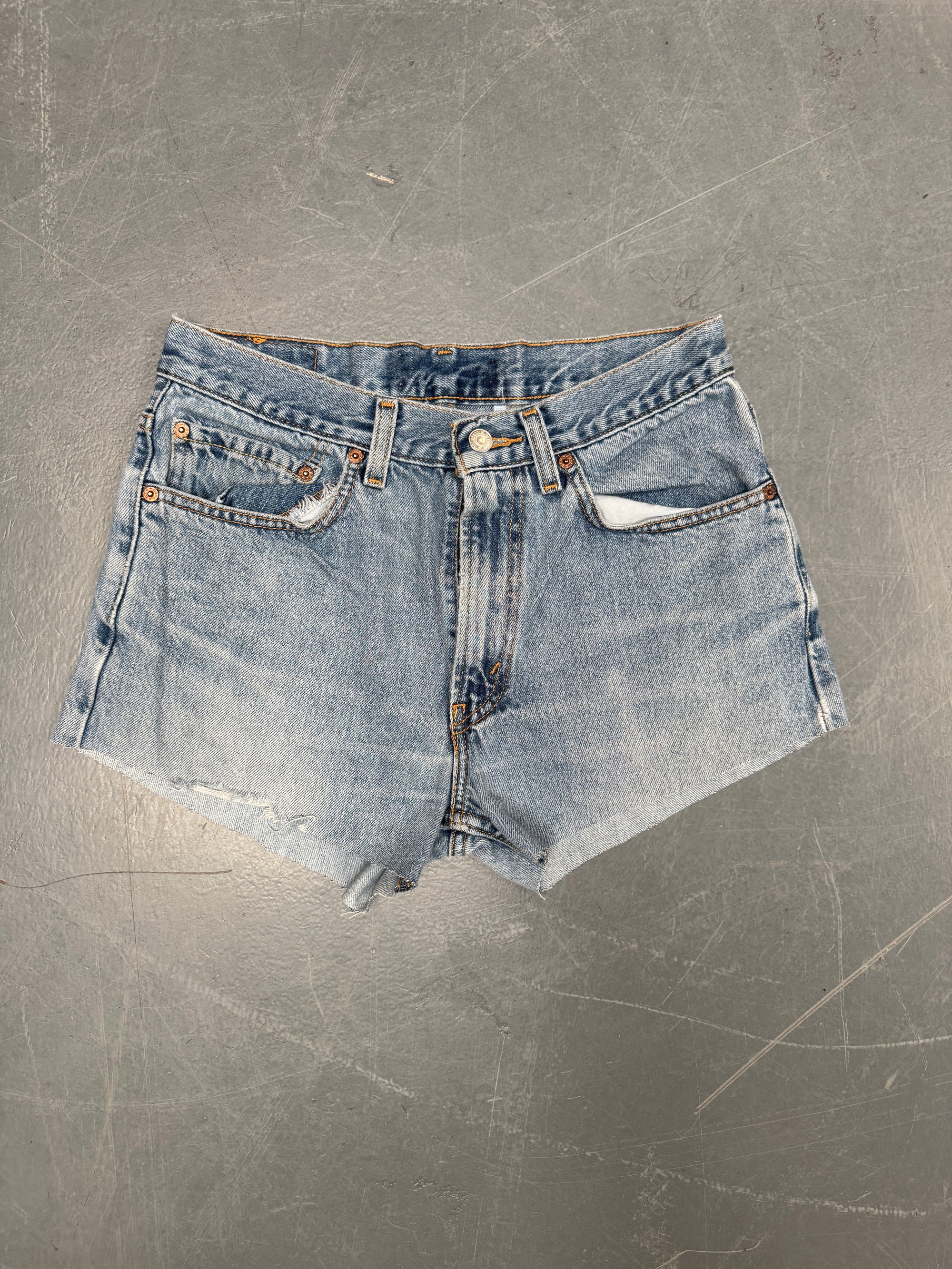 Vintage Ladies Levis Cut Off Denim Shorts - 90s Made - W 29 - SH536