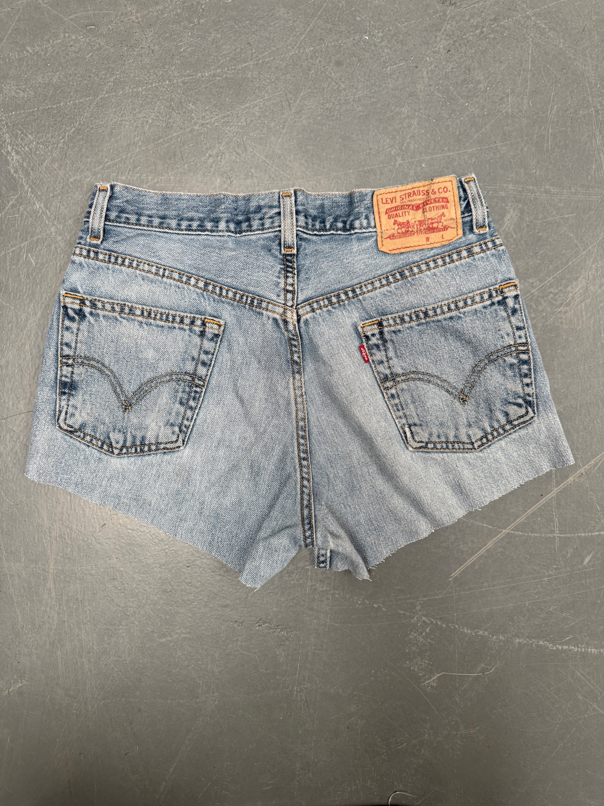 Vintage Ladies Levis Cut Off Denim Shorts - 90s Made - W 29 - SH536