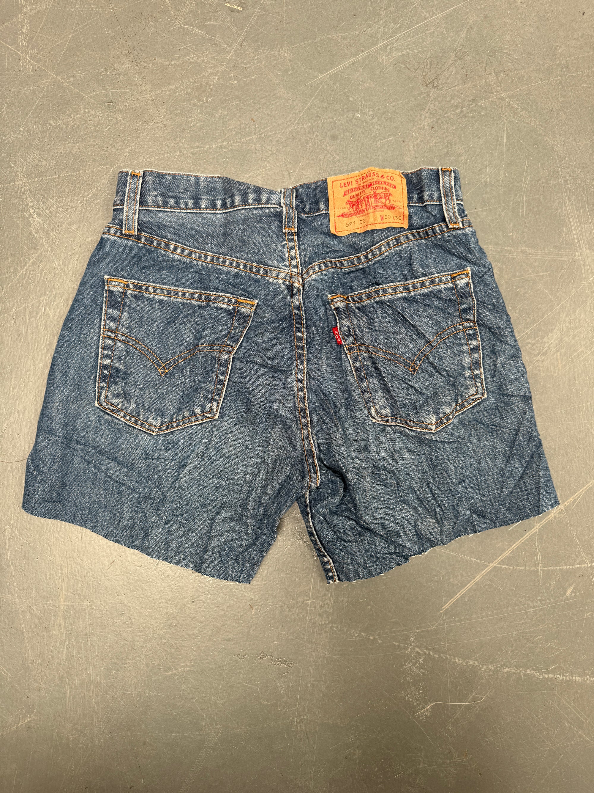 Vintage Ladies Levis Cut Off Denim Shorts - 90s Made - W 28 - SH538