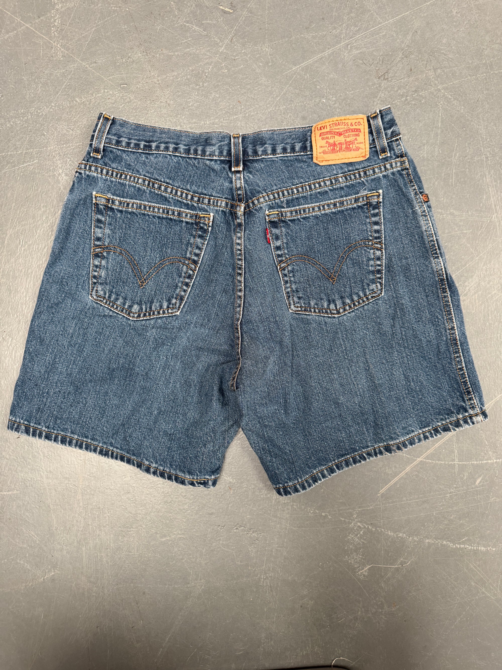 Vintage Ladies Levis Cut Off Denim Shorts - 90s Made - W 30 - SH555