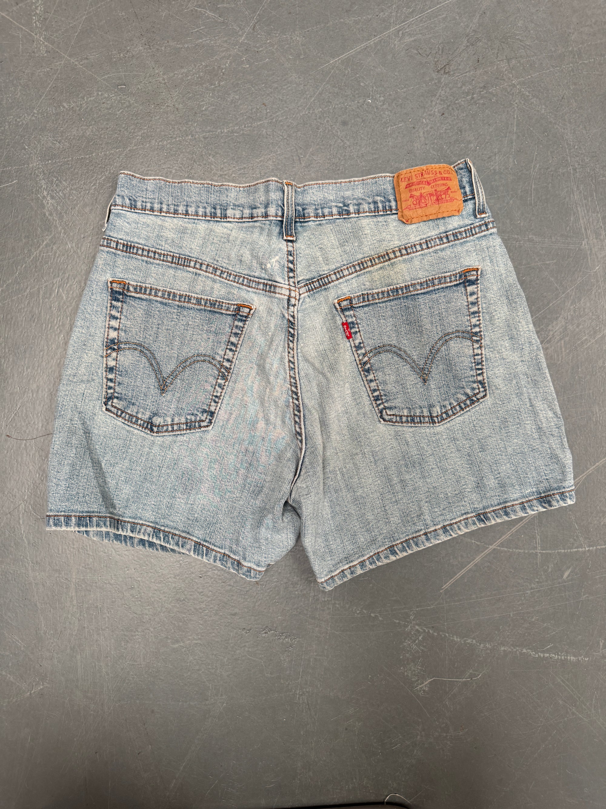Vintage Ladies Levis Cut Off Denim Shorts - 90s Made - W 30 - SH557