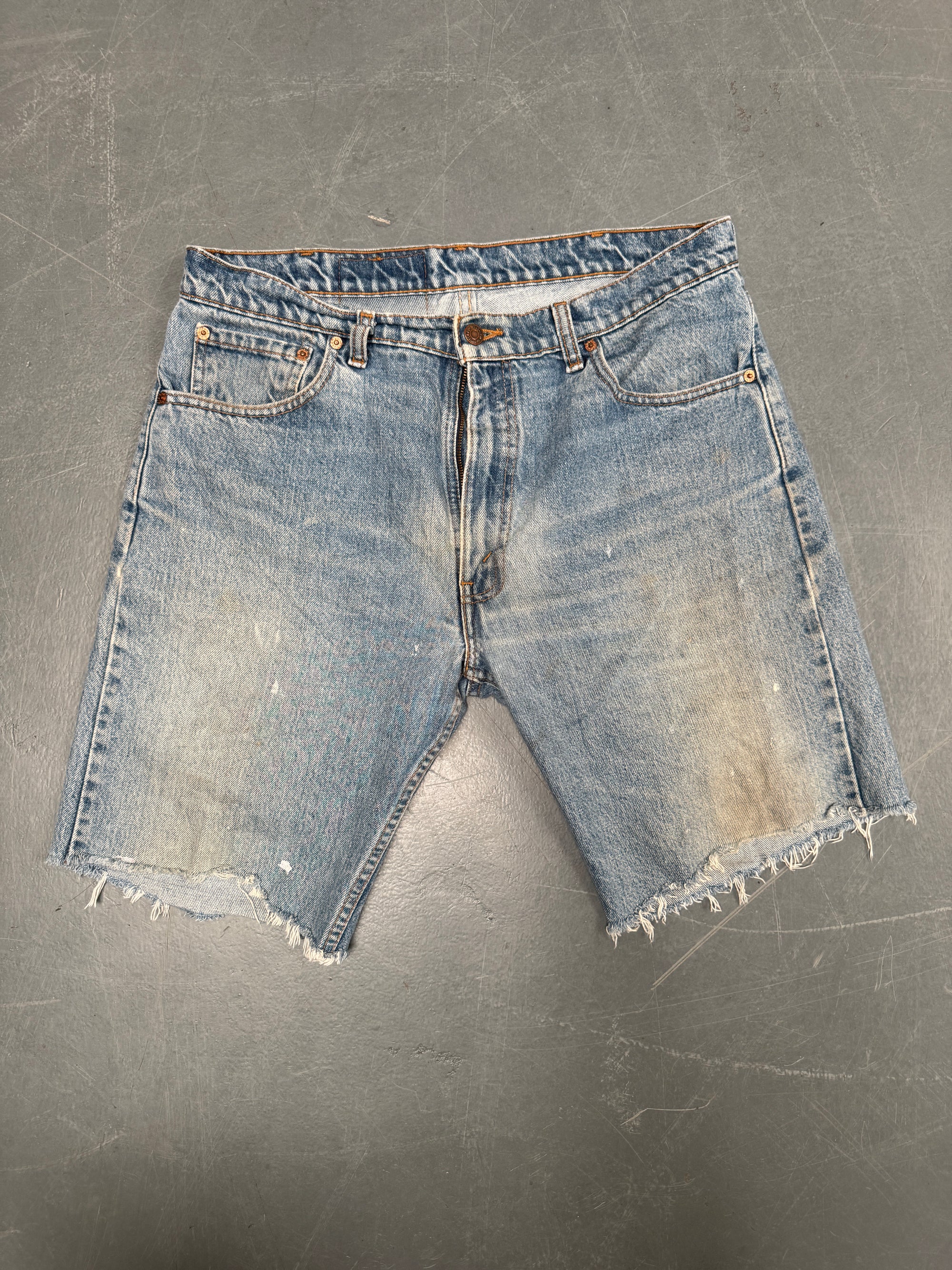 Vintage Ladies Levis Cut Off Denim Shorts - 90s Made - W 35 - SH558