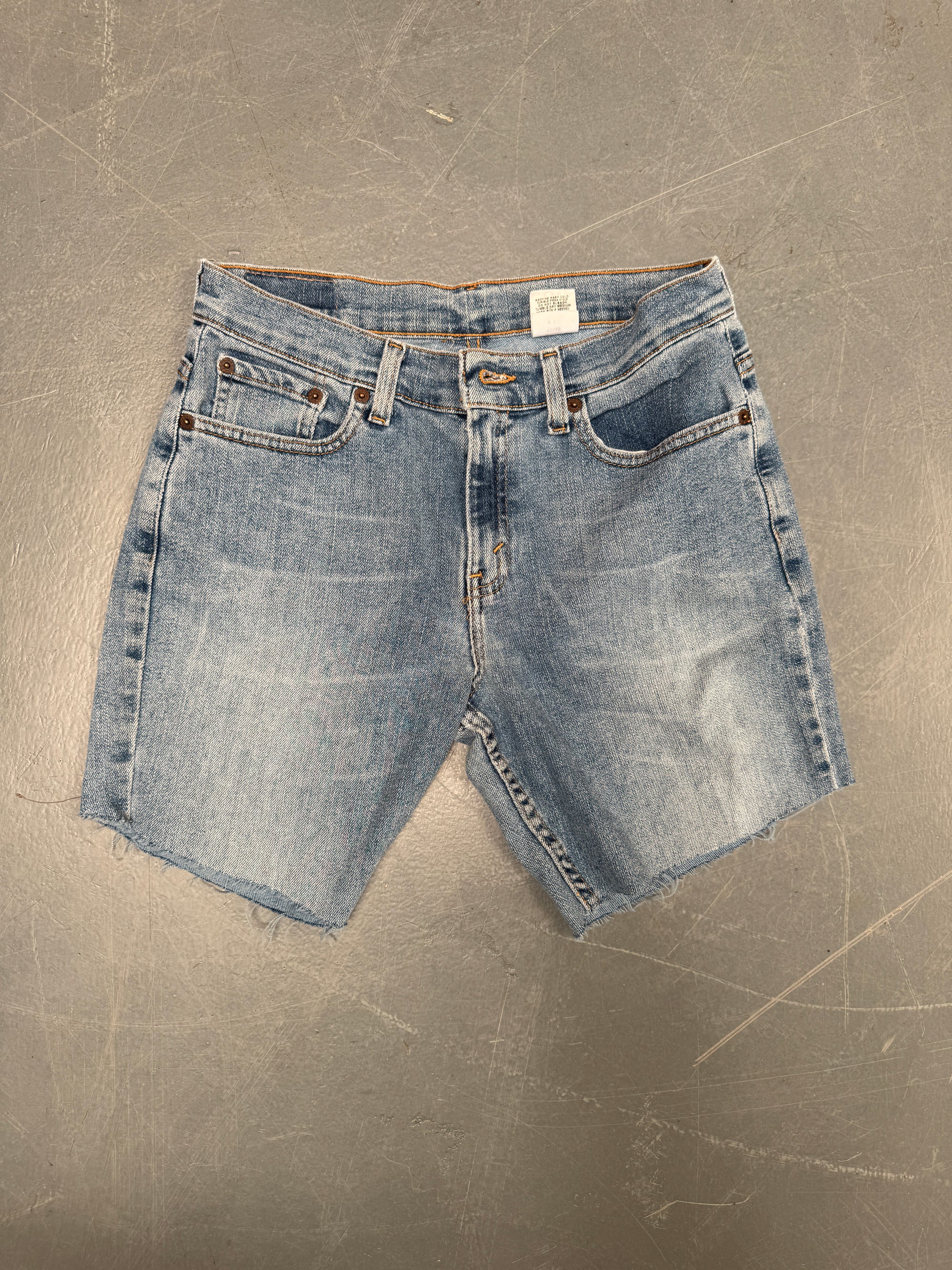 Vintage Ladies Levis Cut Off Denim Shorts - 90s Made - W 28 - SH564