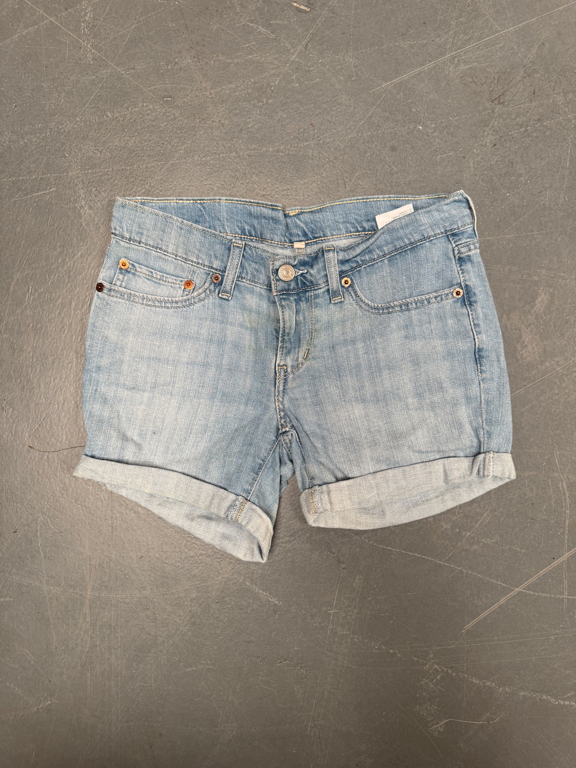 Vintage Ladies Levis Cut Off Denim Shorts - 90s Made - W 28 - SH567