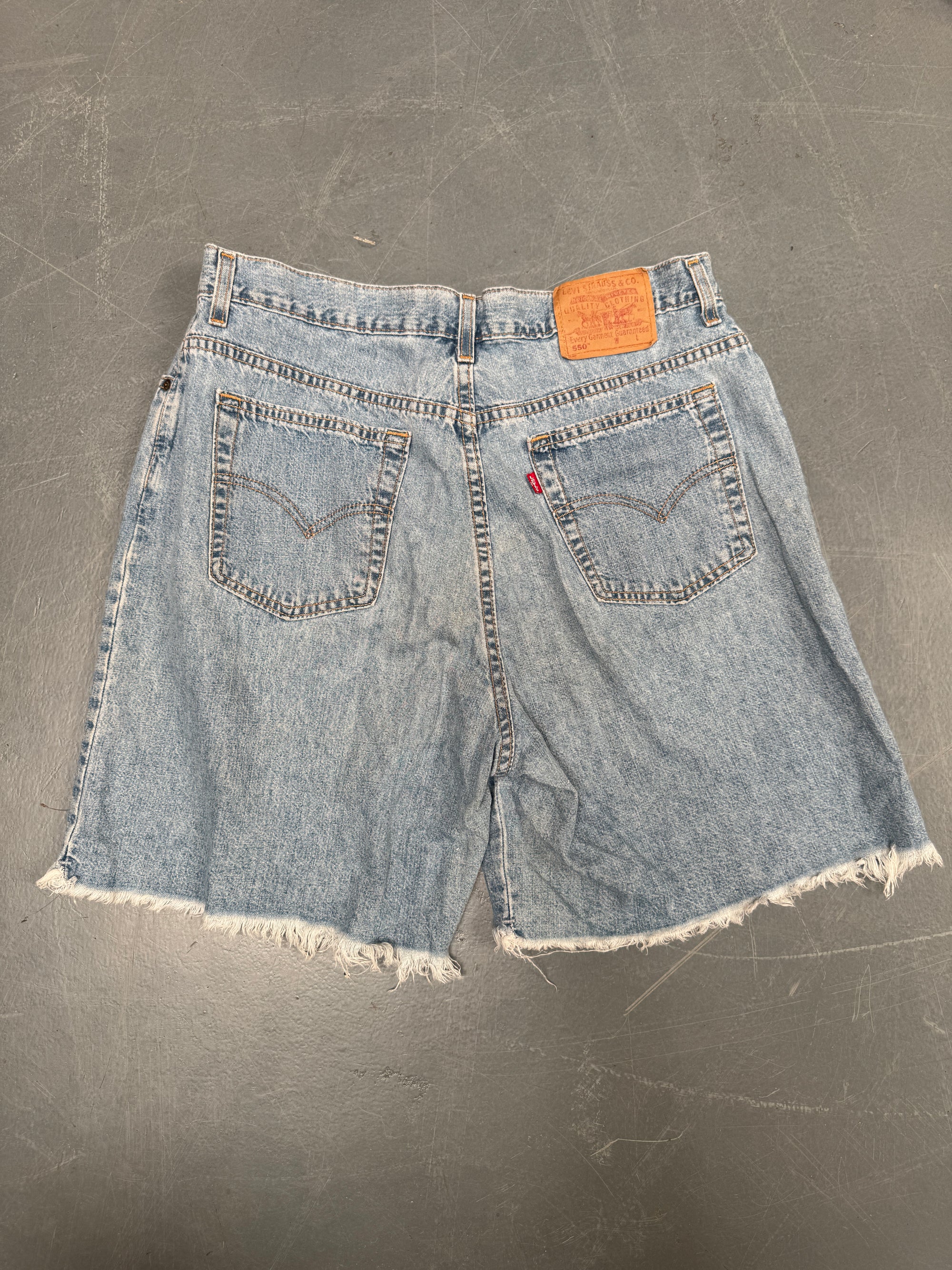 Vintage Ladies Levis Cut Off Denim Shorts - 90s Made - W 34 - SH569