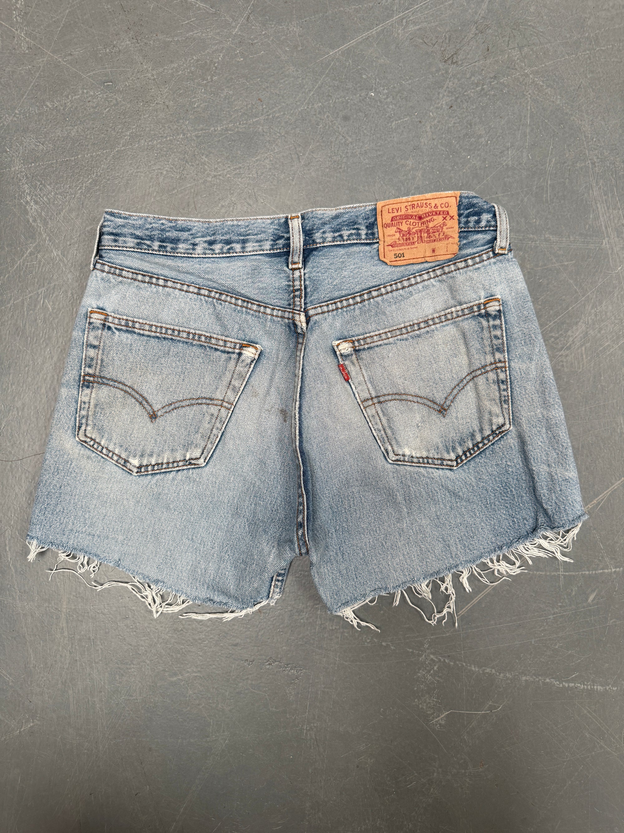 Vintage Ladies Levis Cut Off Denim Shorts - 90s Made - W 30 - SH572