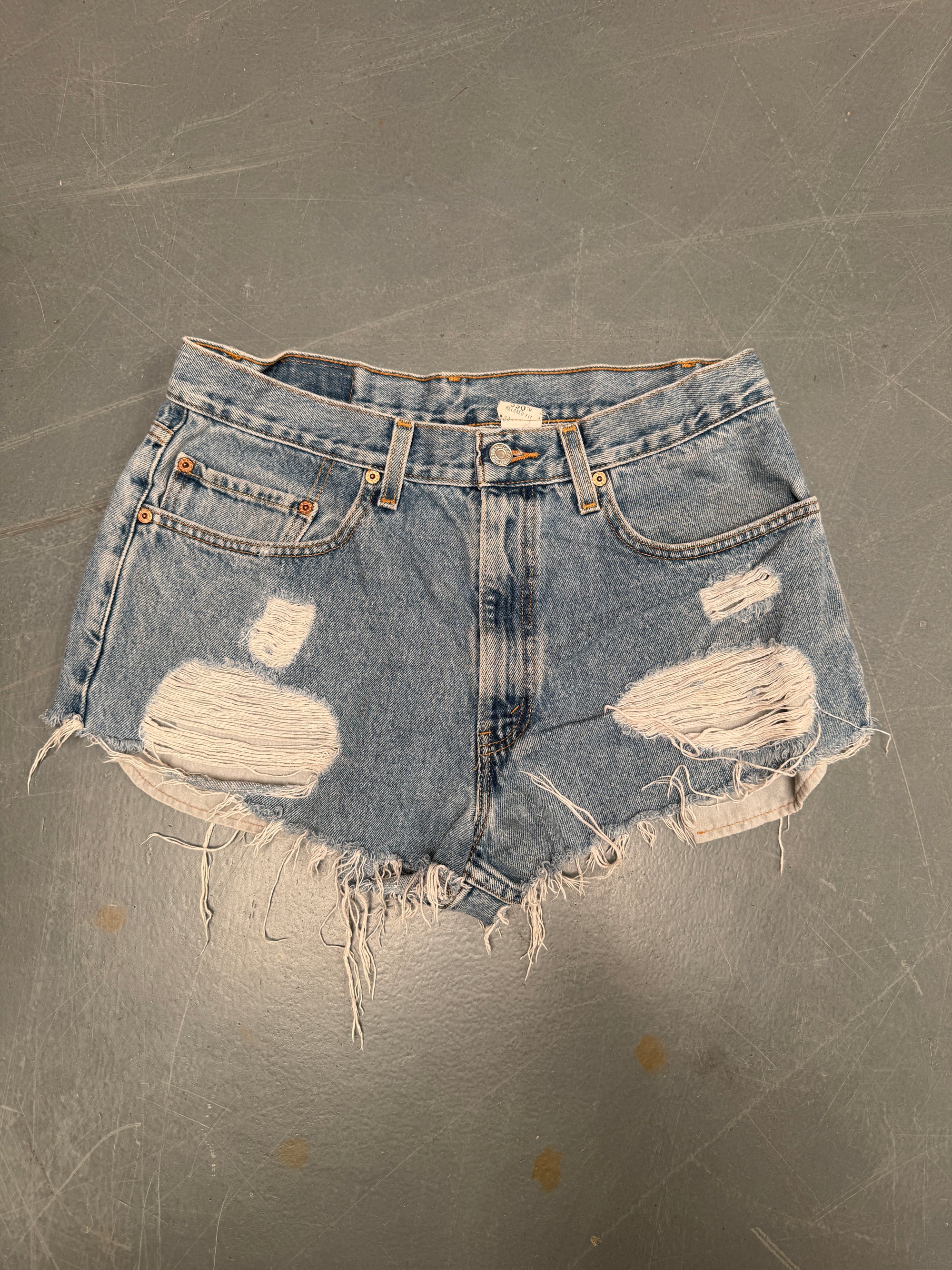 Vintage Levis Cut Off Denim Shorts - 90s Made - W 30 - SH599