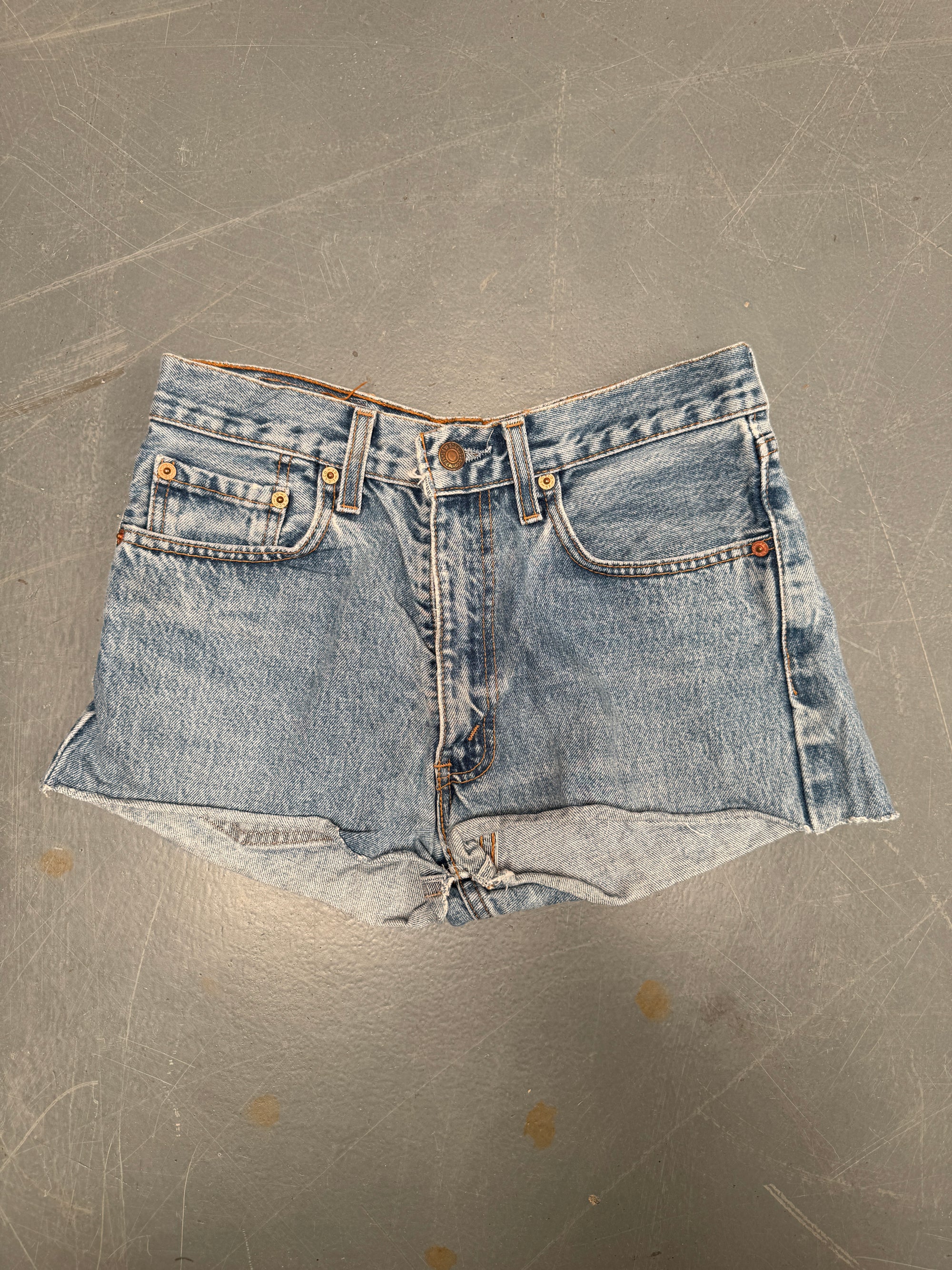 Vintage Levis Cut Off Denim Shorts - 90s Made - W 28 - SH601