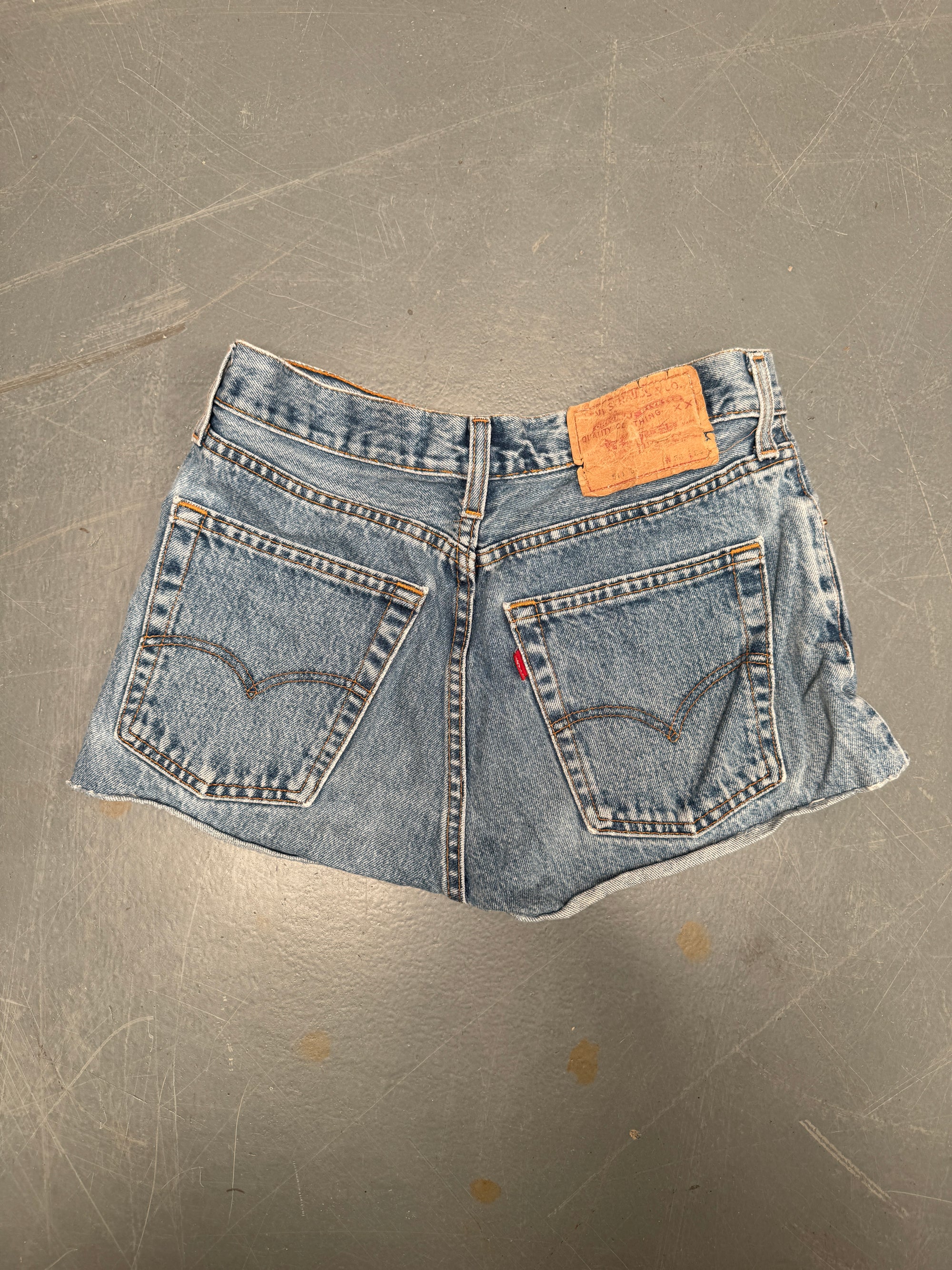 Vintage Levis Cut Off Denim Shorts - 90s Made - W 28 - SH601