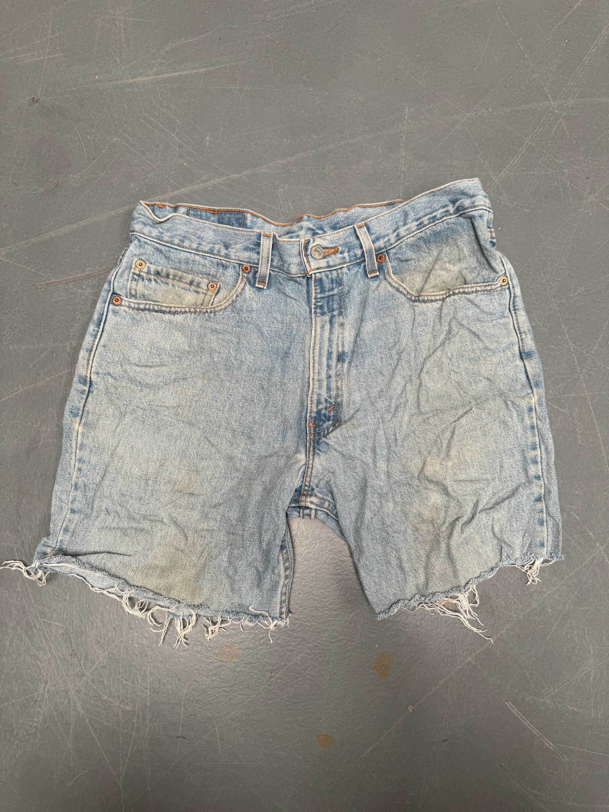Vintage Levis Cut Off Denim Shorts - 90s Made - W 32 - SH604