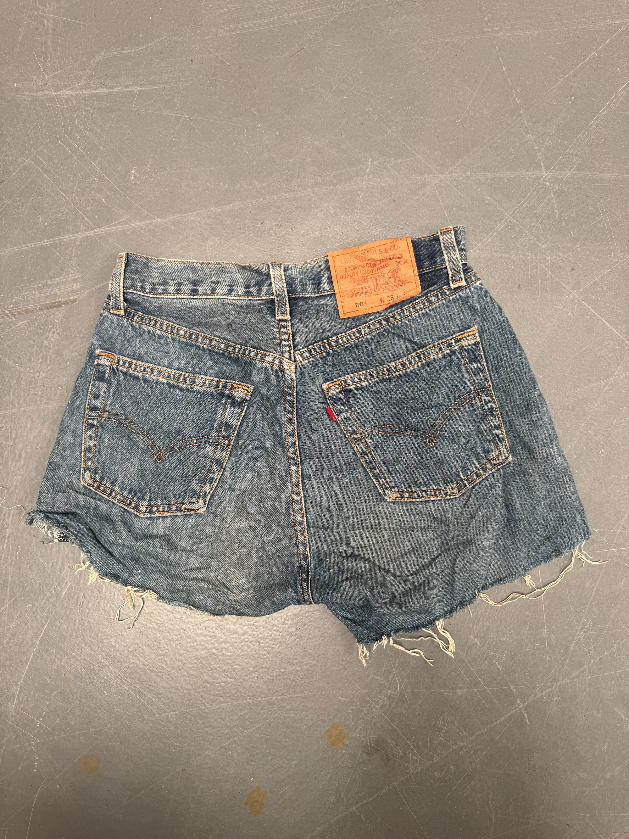 Vintage Levis Cut Off Denim Shorts - 90s Made - W 26 - SH610