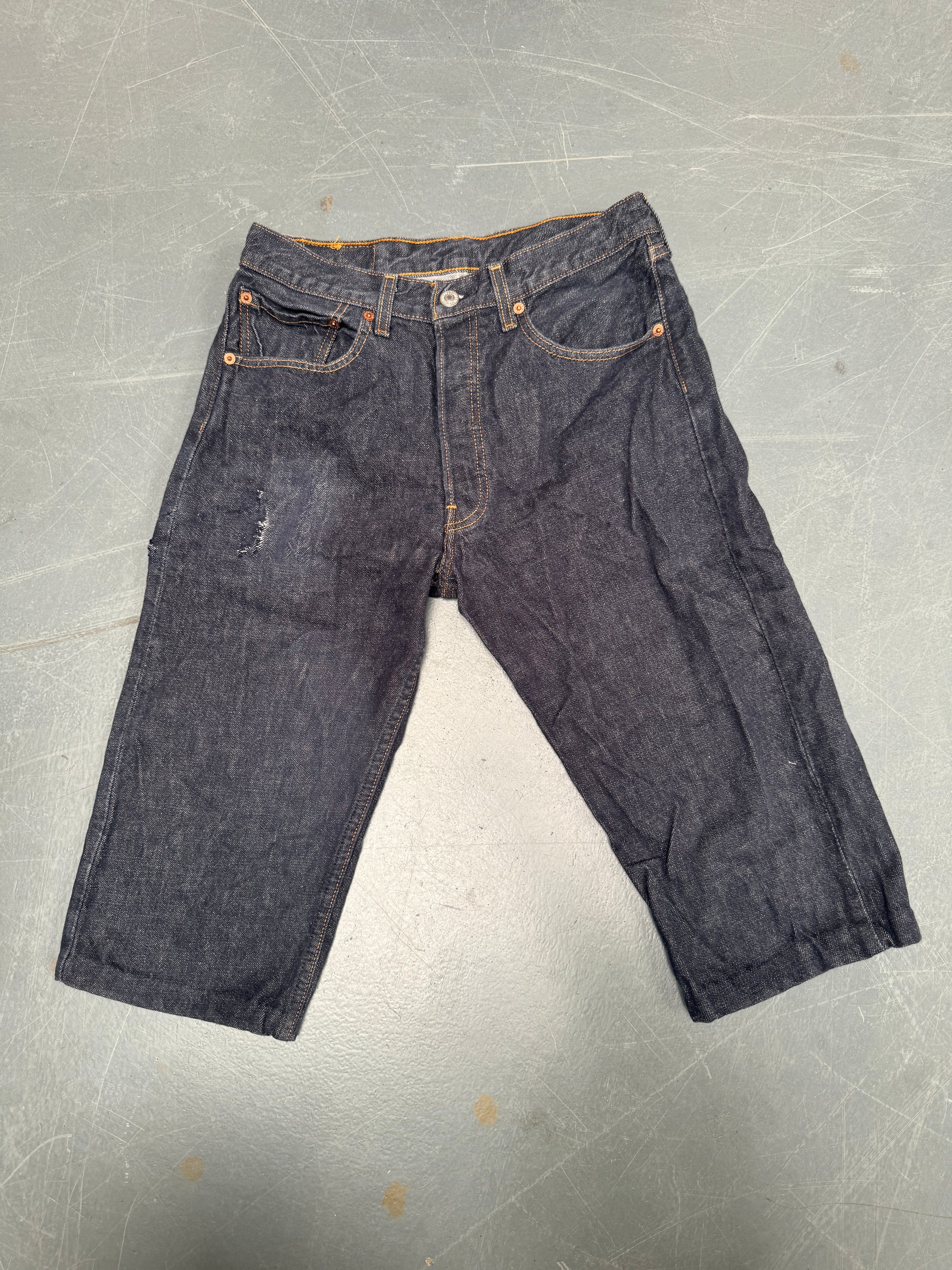 Vintage Levis Cut Off Denim Shorts - 90s Made - W 28 - SH636