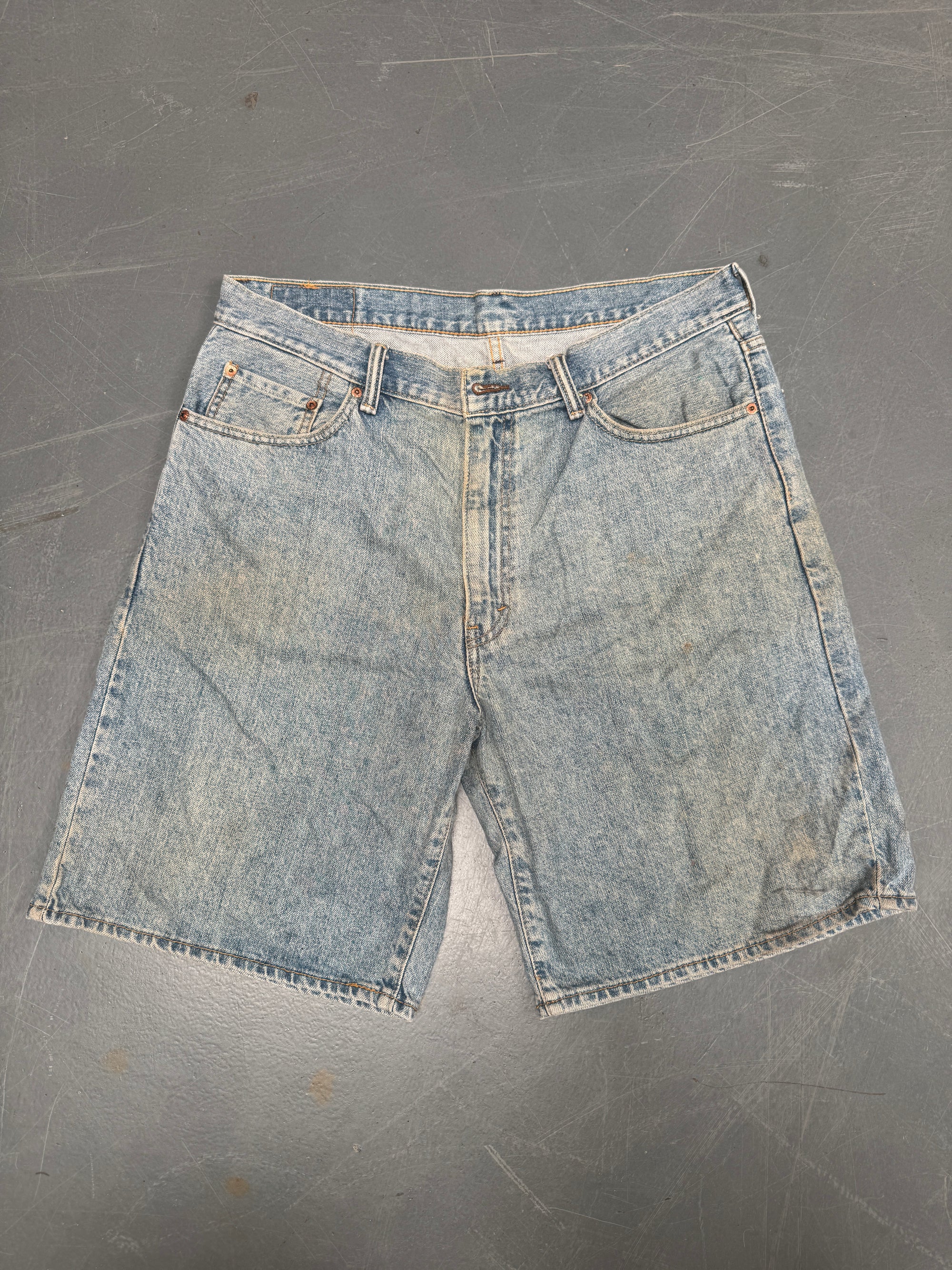 Vintage Levis Cut Off Denim Shorts - 90s Made - W 35 - SH642