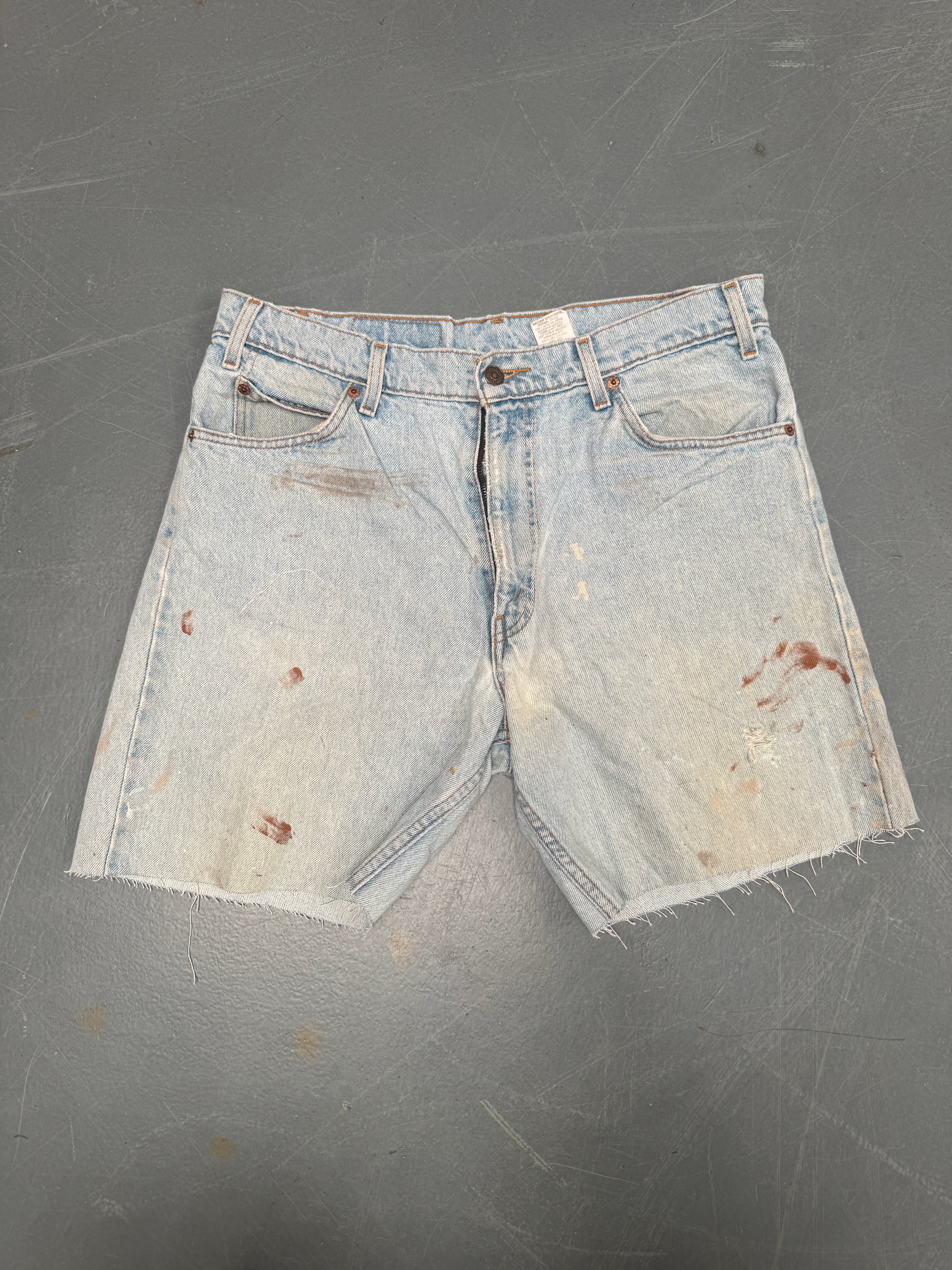 Vintage Levis Cut Off Denim Shorts - 90s Made - W 34 - SH649