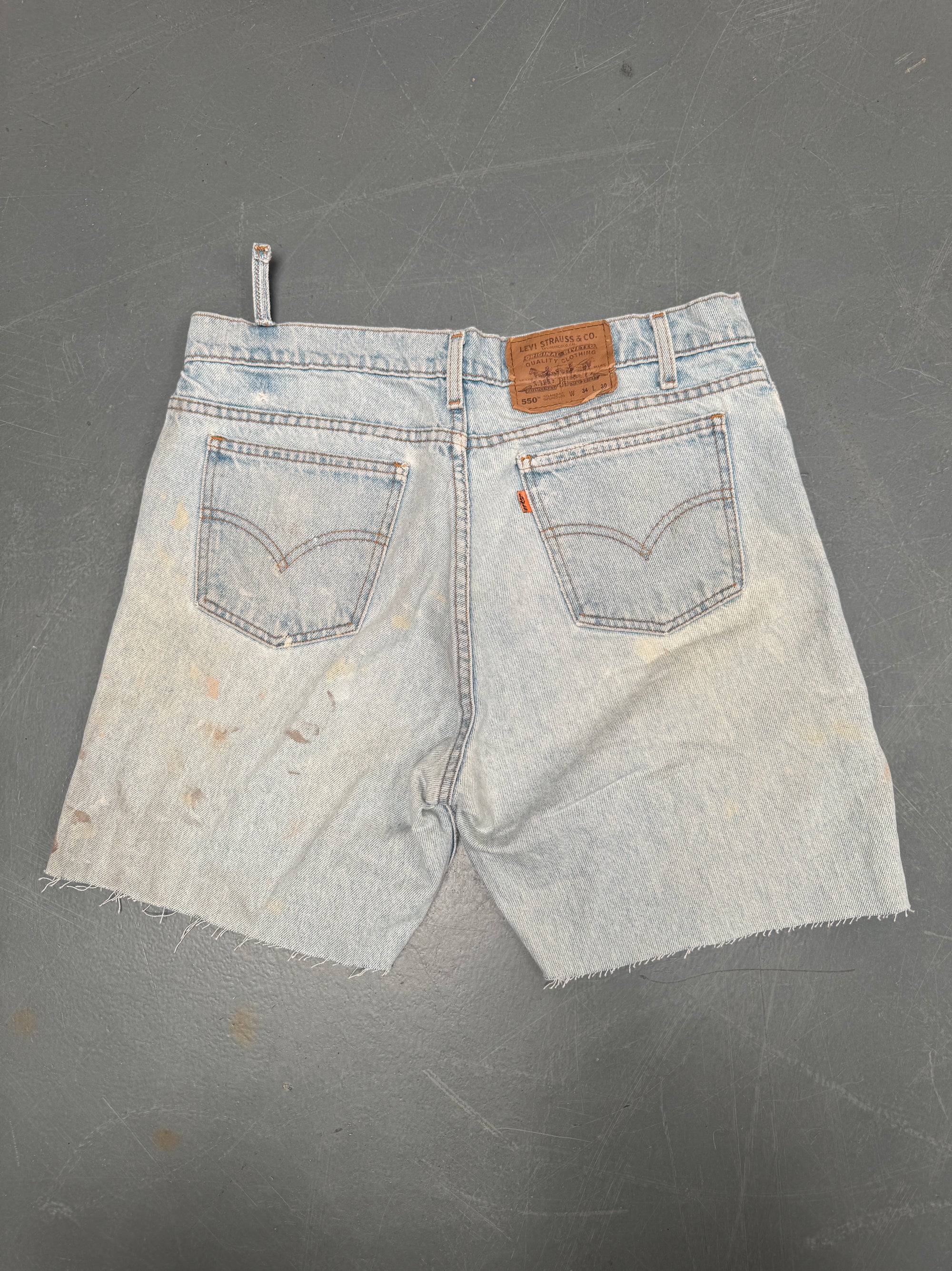 Vintage Levis Cut Off Denim Shorts - 90s Made - W 34 - SH649