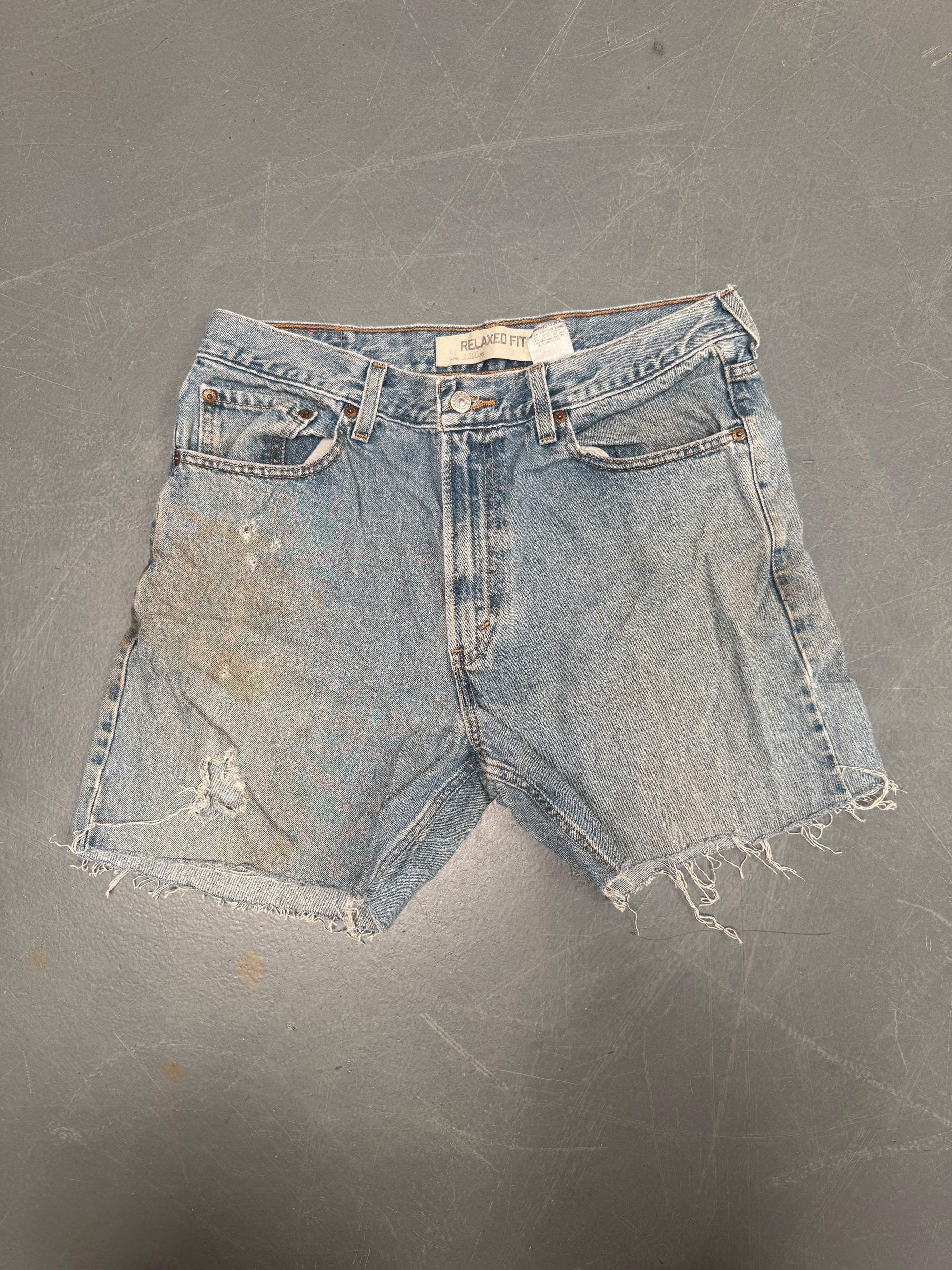 Vintage Levis Cut Off Denim Shorts - 90s Made - W 32 - SH653