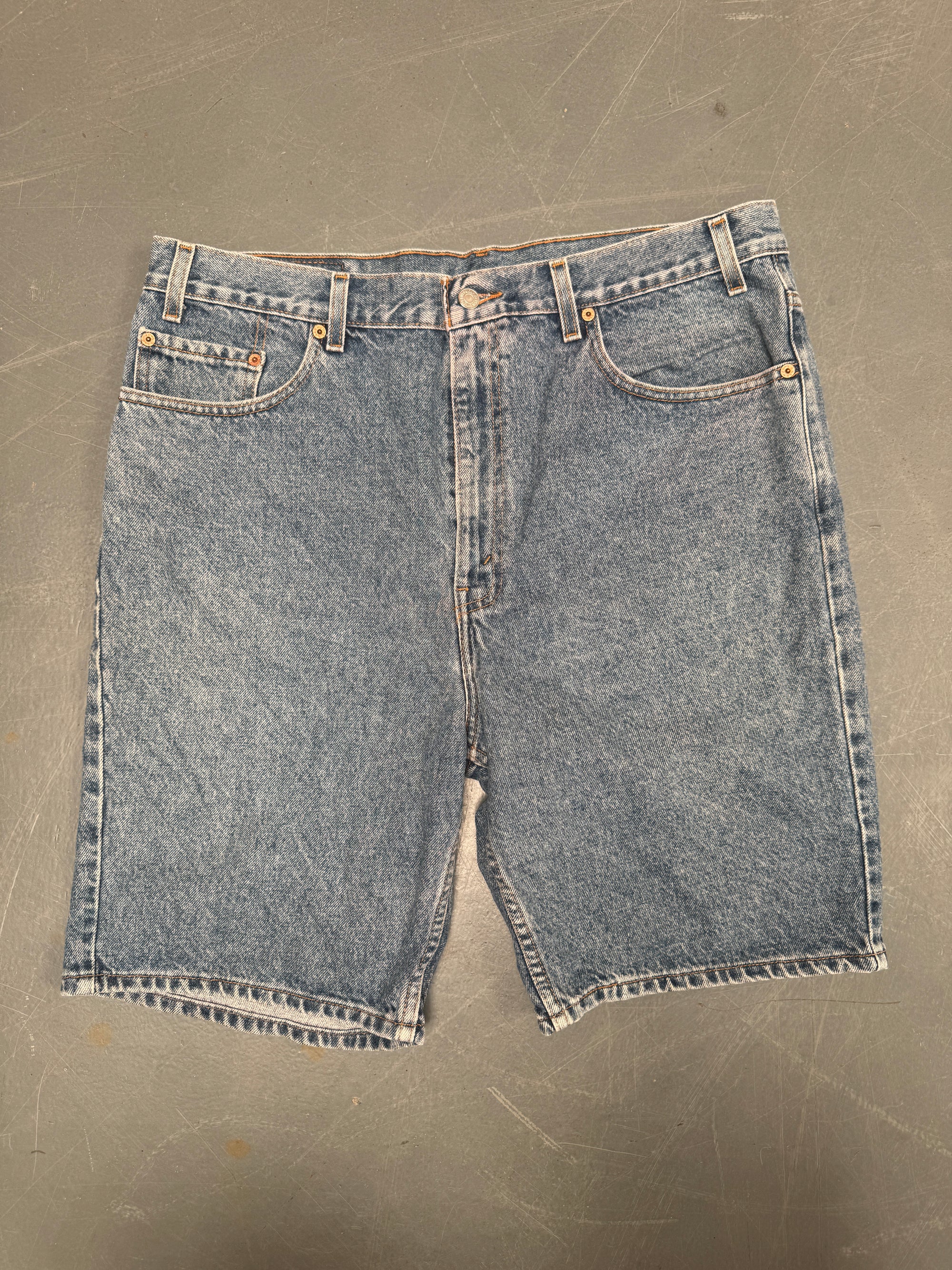 Vintage Levis Cut Off Denim Shorts - 90s Made - W 38 - SH665