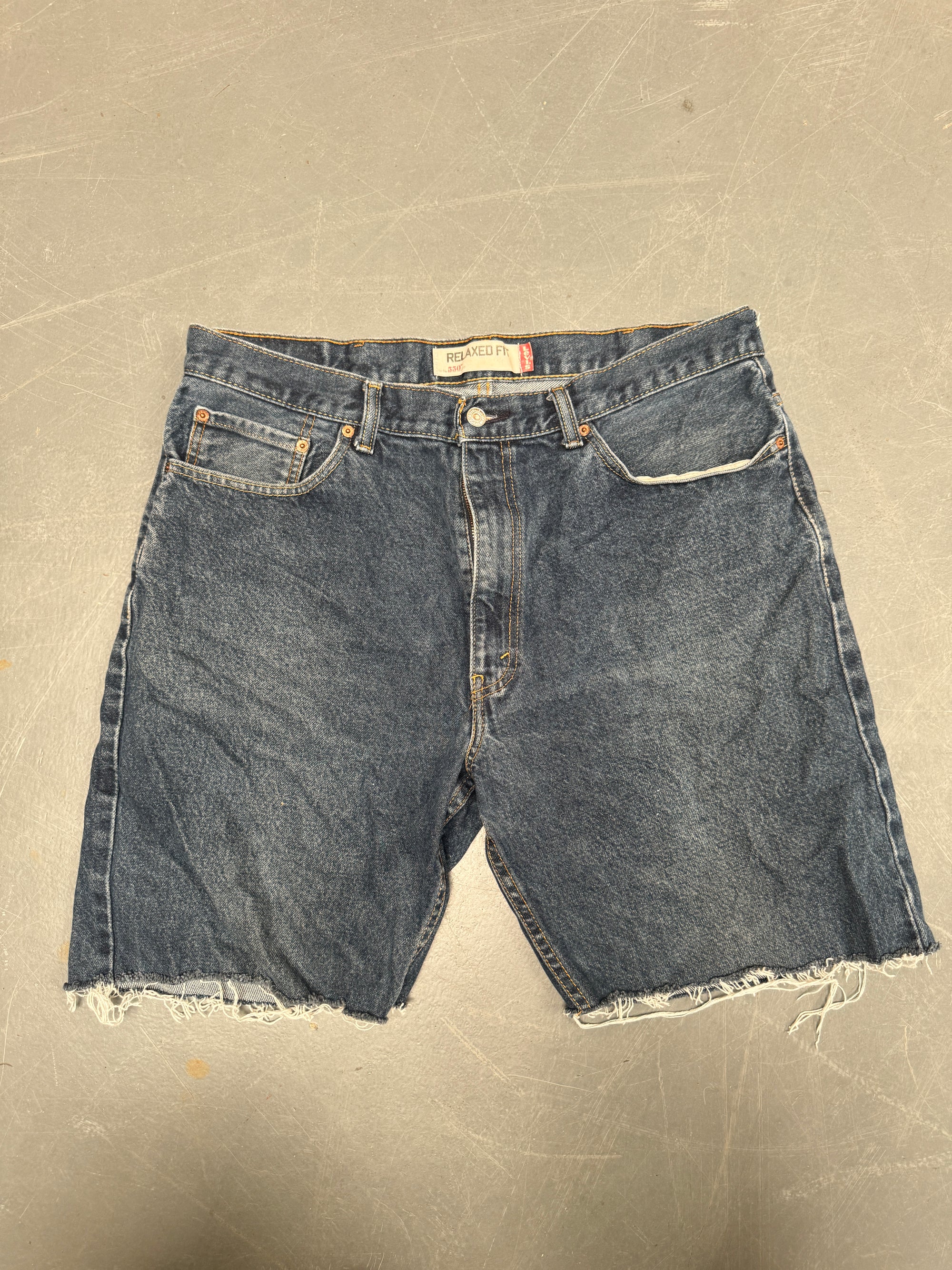 Vintage Levis Cut Off Denim Shorts - 90s Made - W 36 - SH669