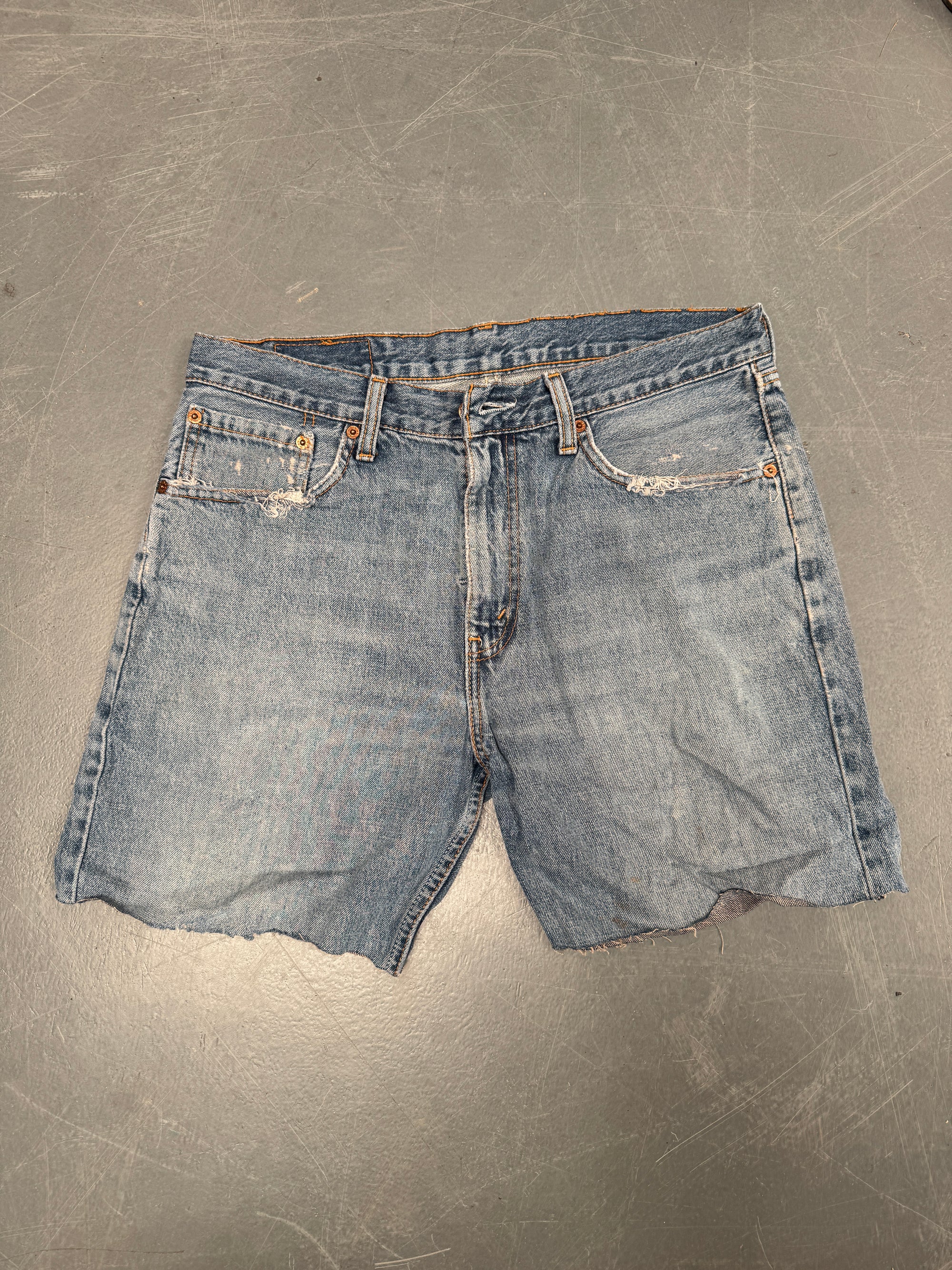 Vintage Levis Cut Off Denim Shorts - 90s Made - W 32 - SH696
