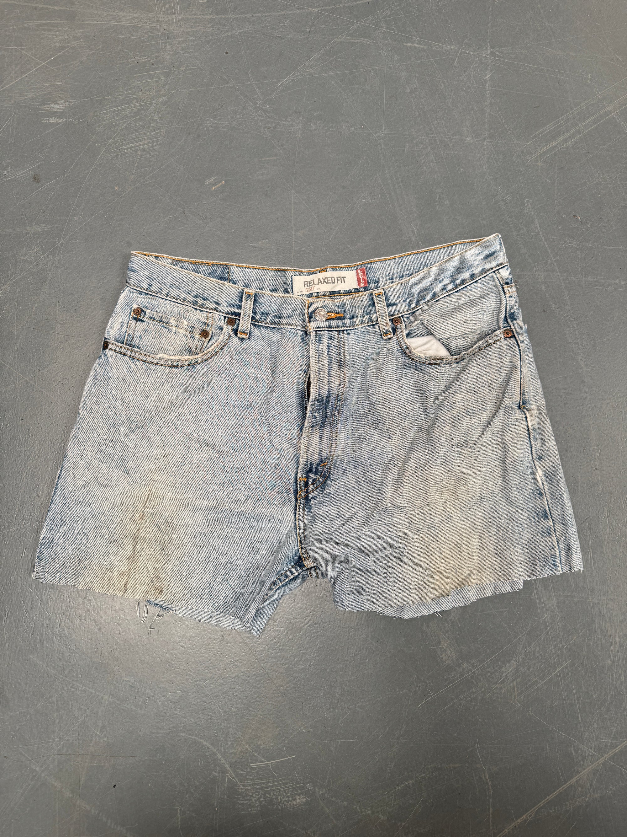 Vintage Levis Cut Off Denim Shorts - 90s Made - W 36 - SH698