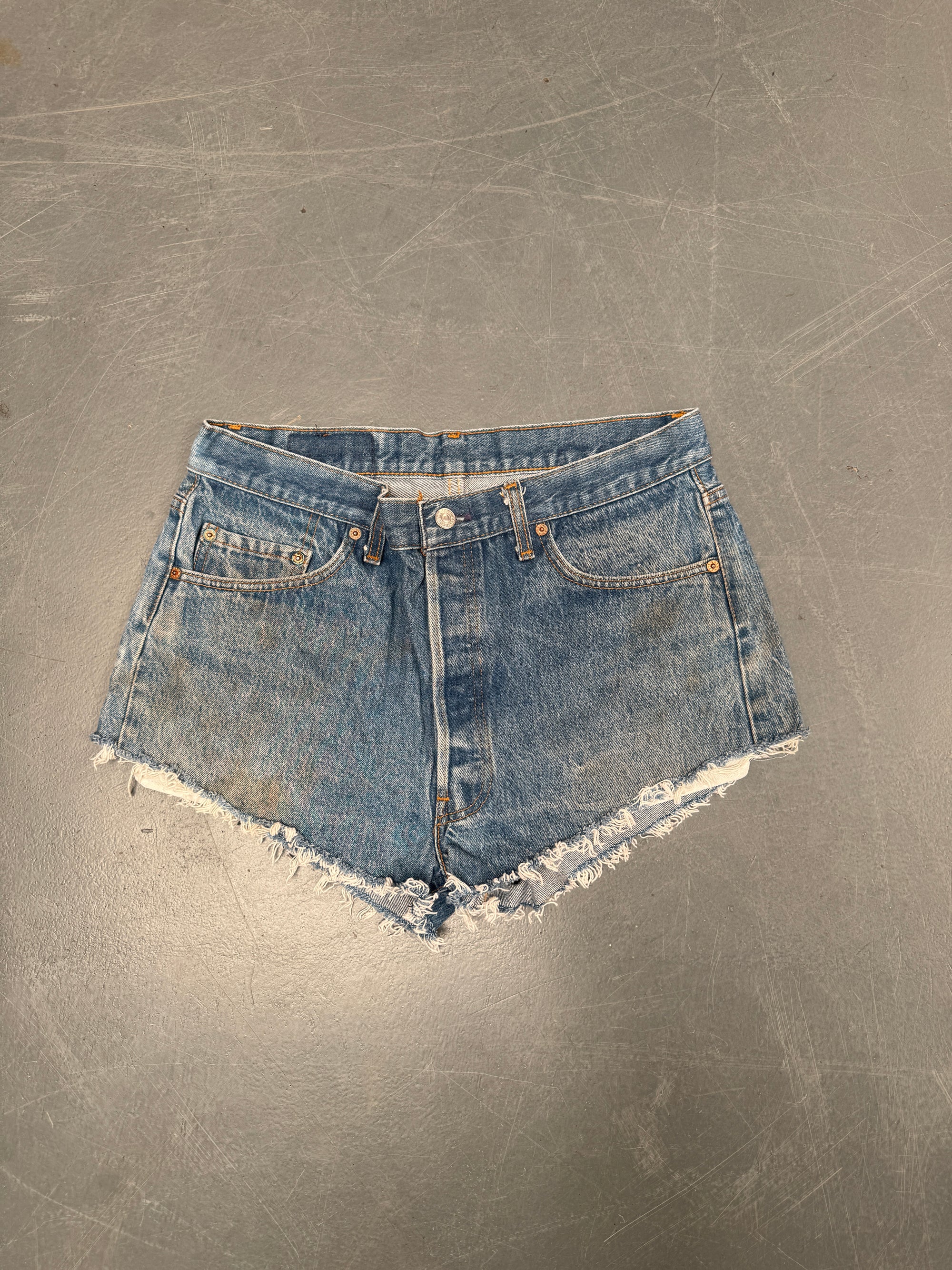 Vintage Levis Cut Off Denim Shorts - 90s Made - W 30 - SH705