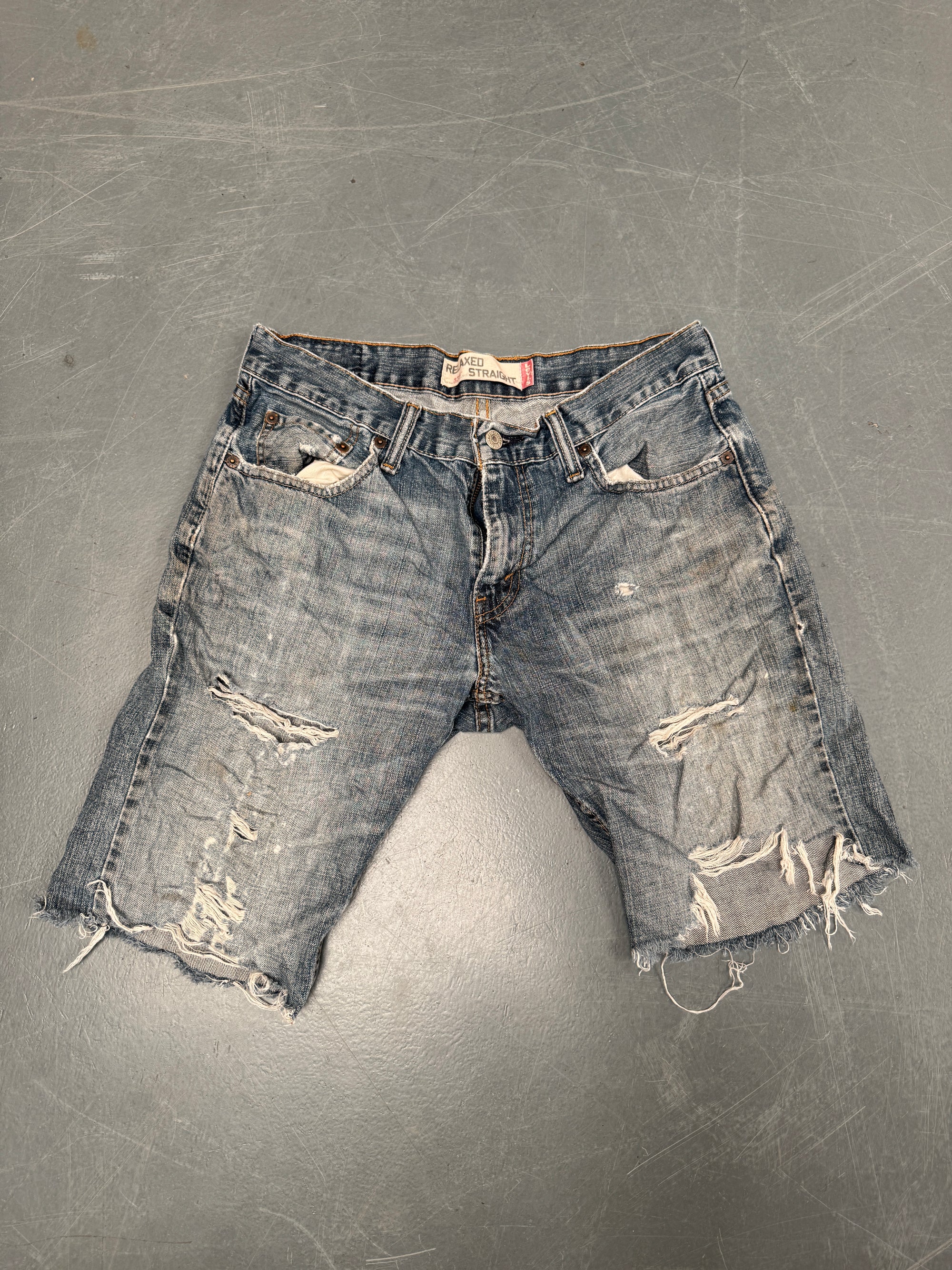 Vintage Levis Cut Off Denim Shorts - 90s Made - W 30 - SH712