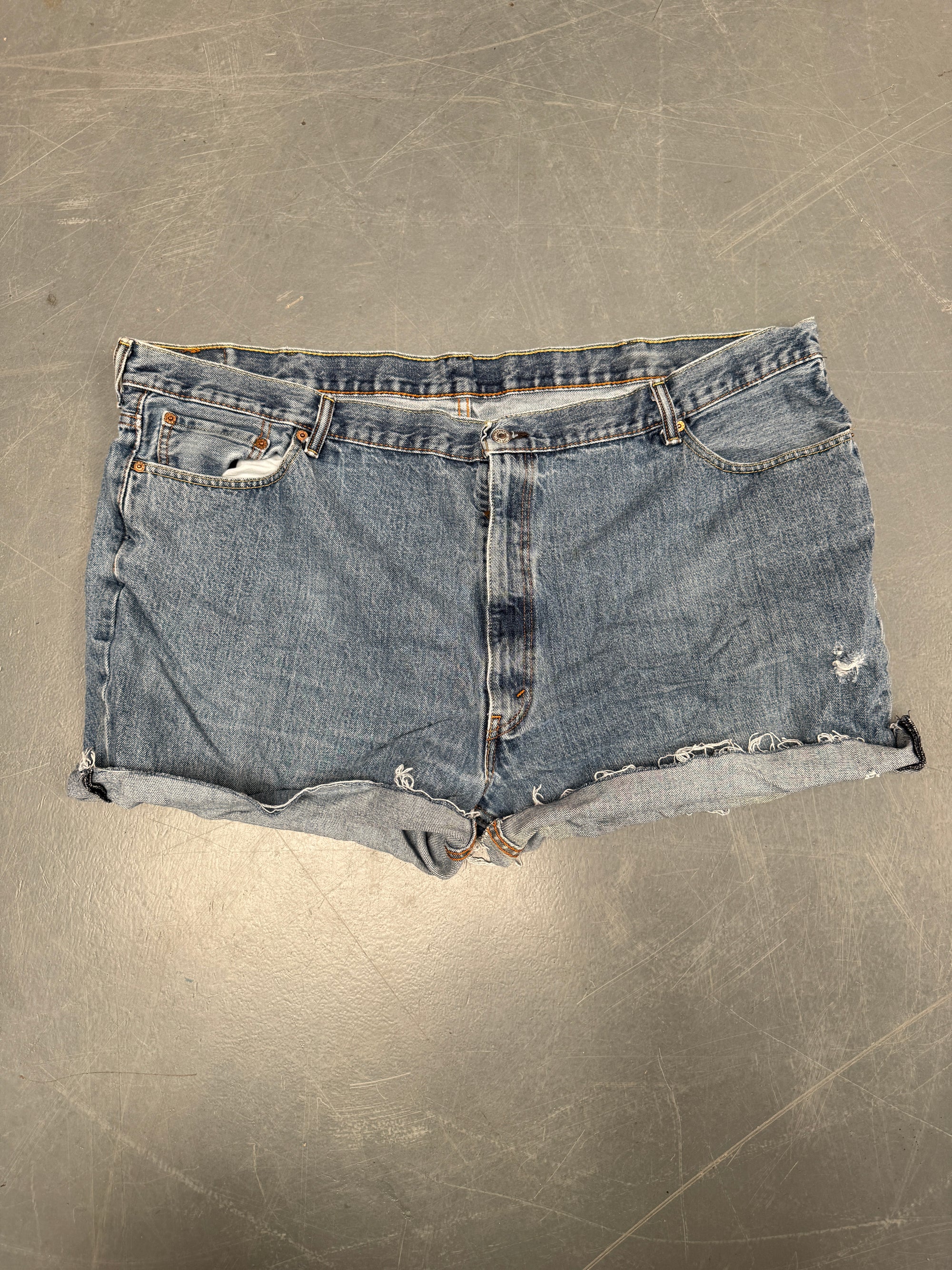 Vintage Levis Cut Off Denim Shorts - 90s Made - W 50 - SH715