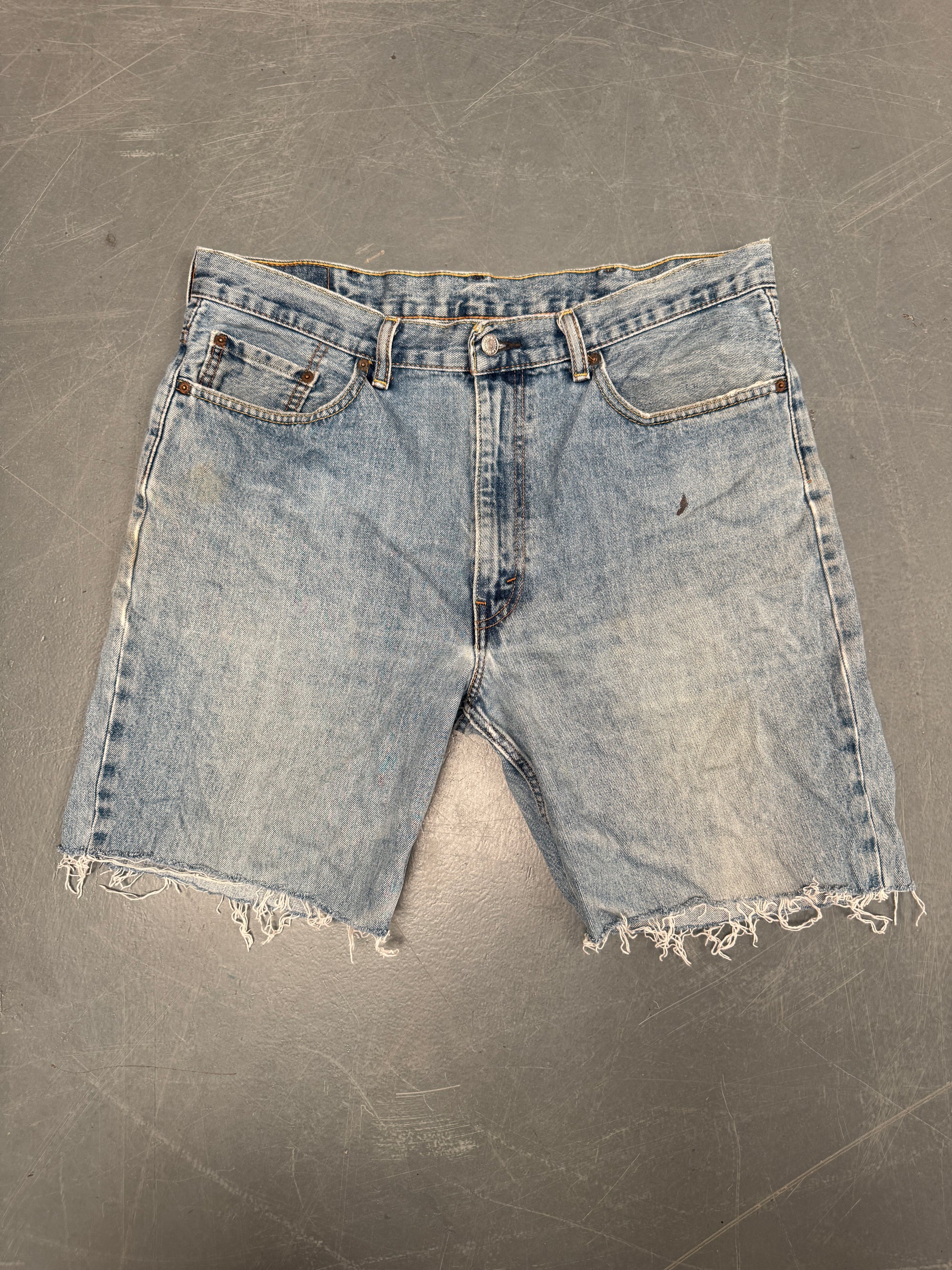 Vintage Levis Cut Off Denim Shorts - 90s Made - W 38 - SH718