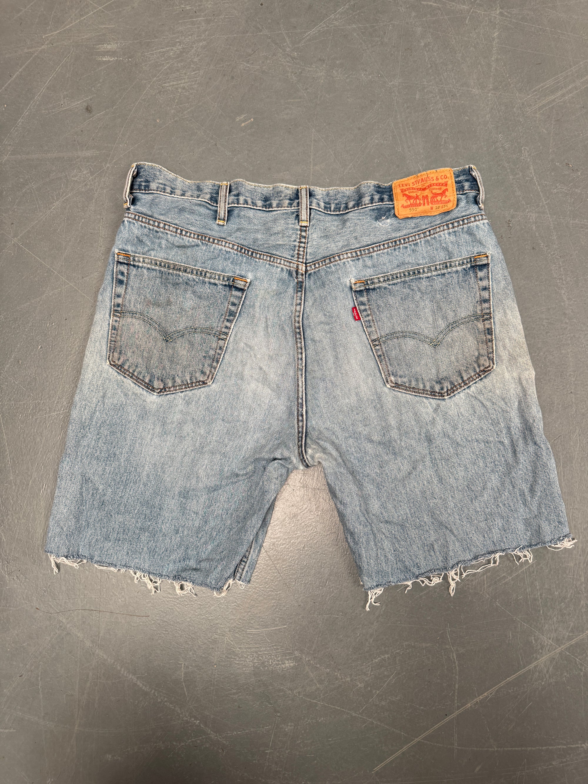 Vintage Levis Cut Off Denim Shorts - 90s Made - W 38 - SH718
