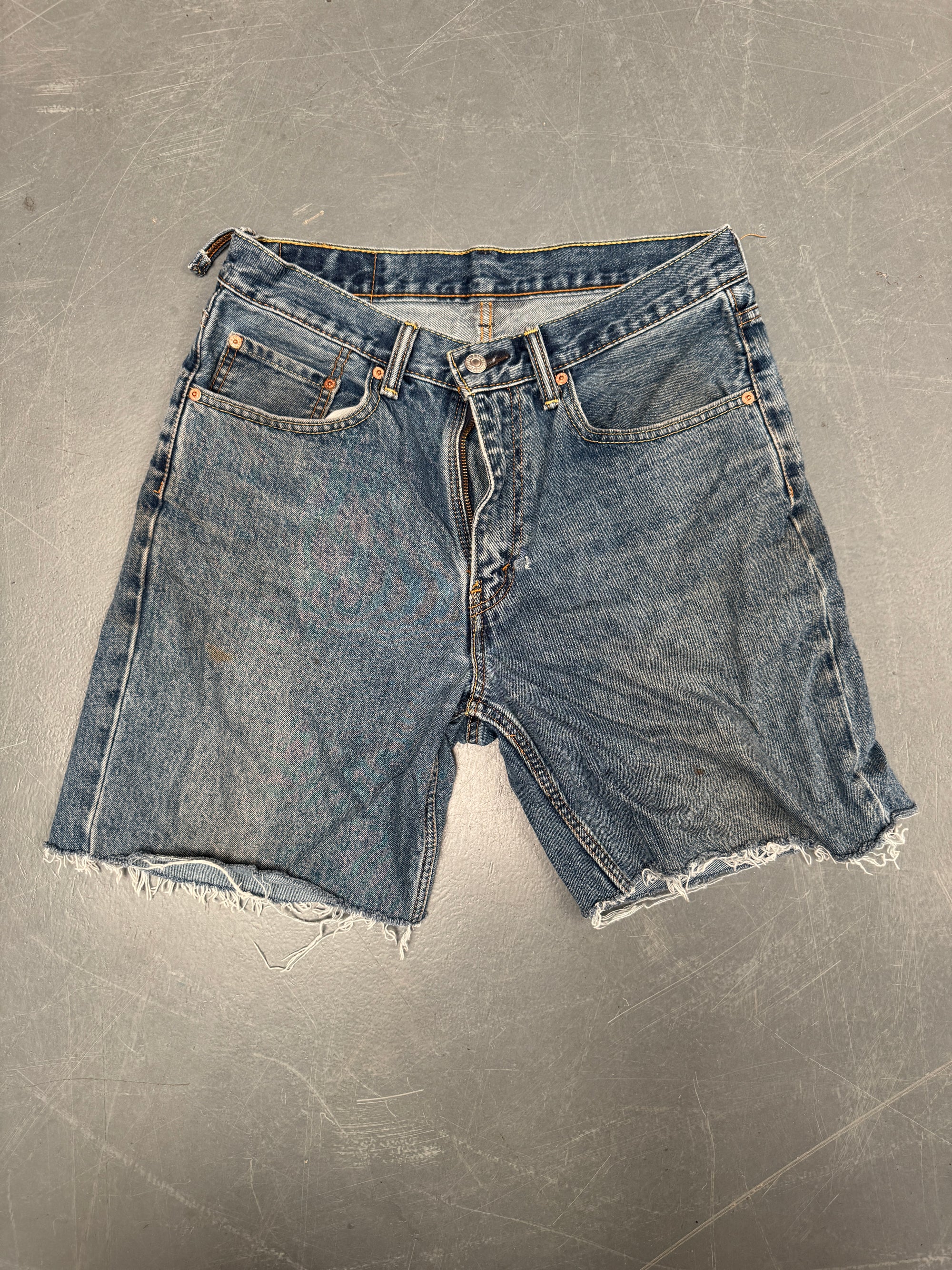 Vintage Levis Cut Off Denim Shorts - 90s Made - W 30 - SH725