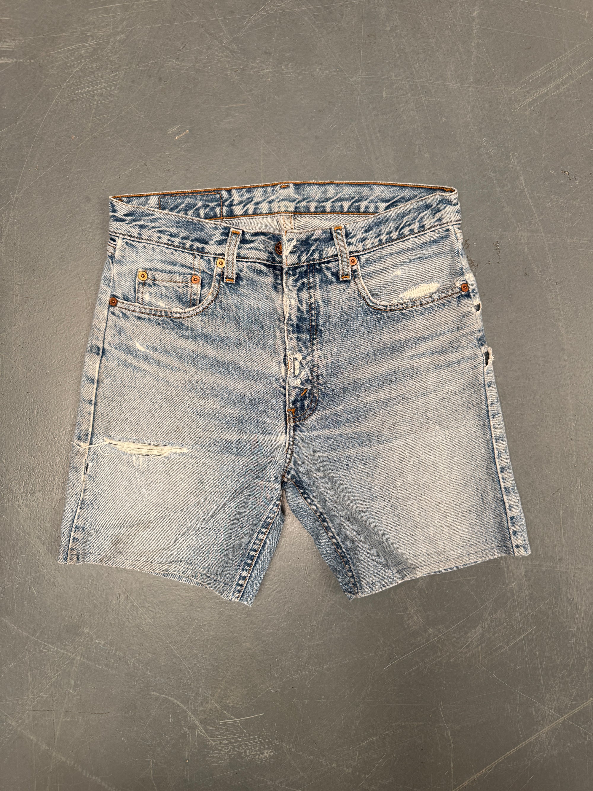 Vintage Levis Cut Off Denim Shorts - 90s Made - W 30 - SH734
