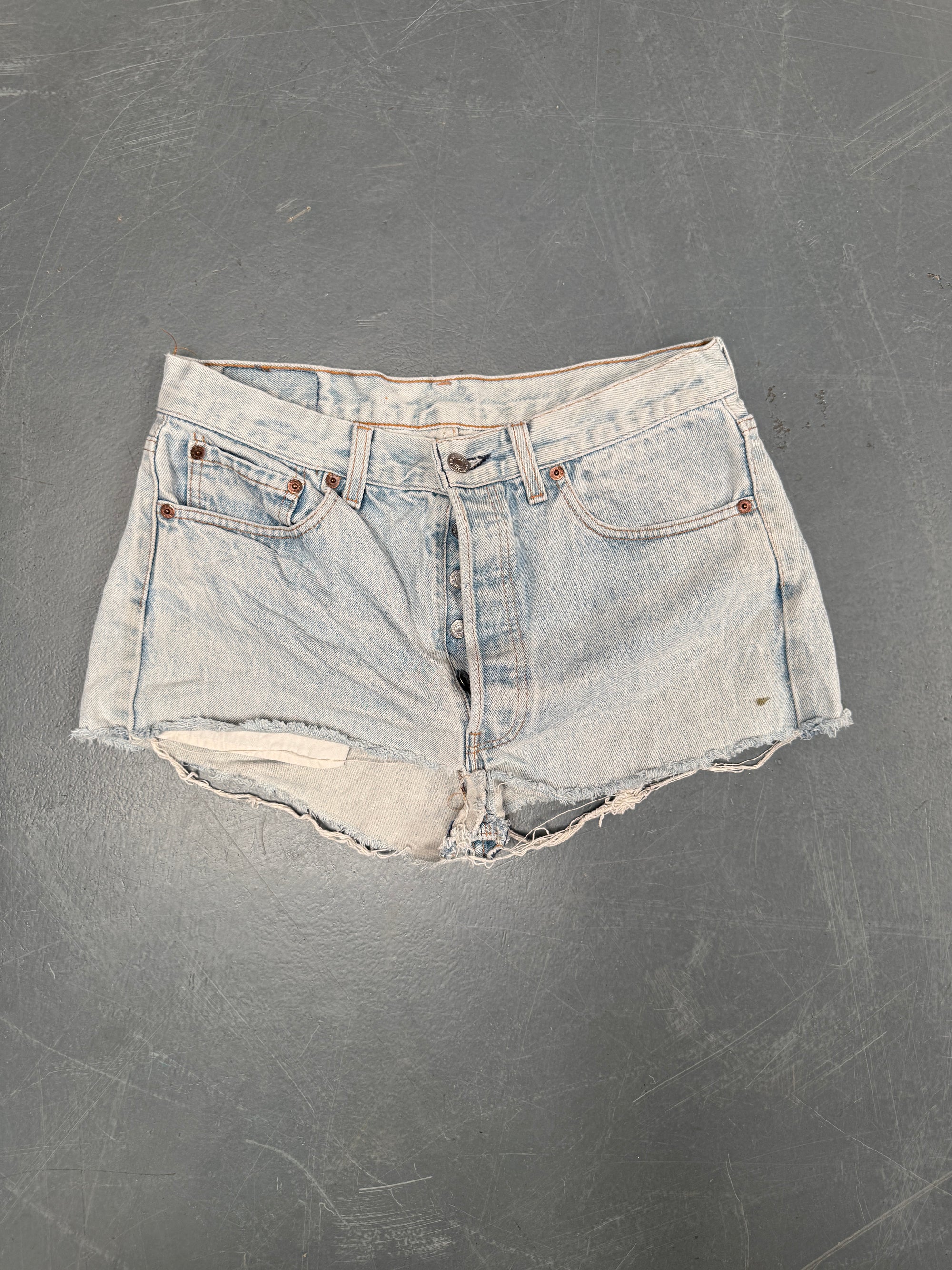 Vintage Levis Cut Off Denim Shorts - 90s Made - W 30 - SH740