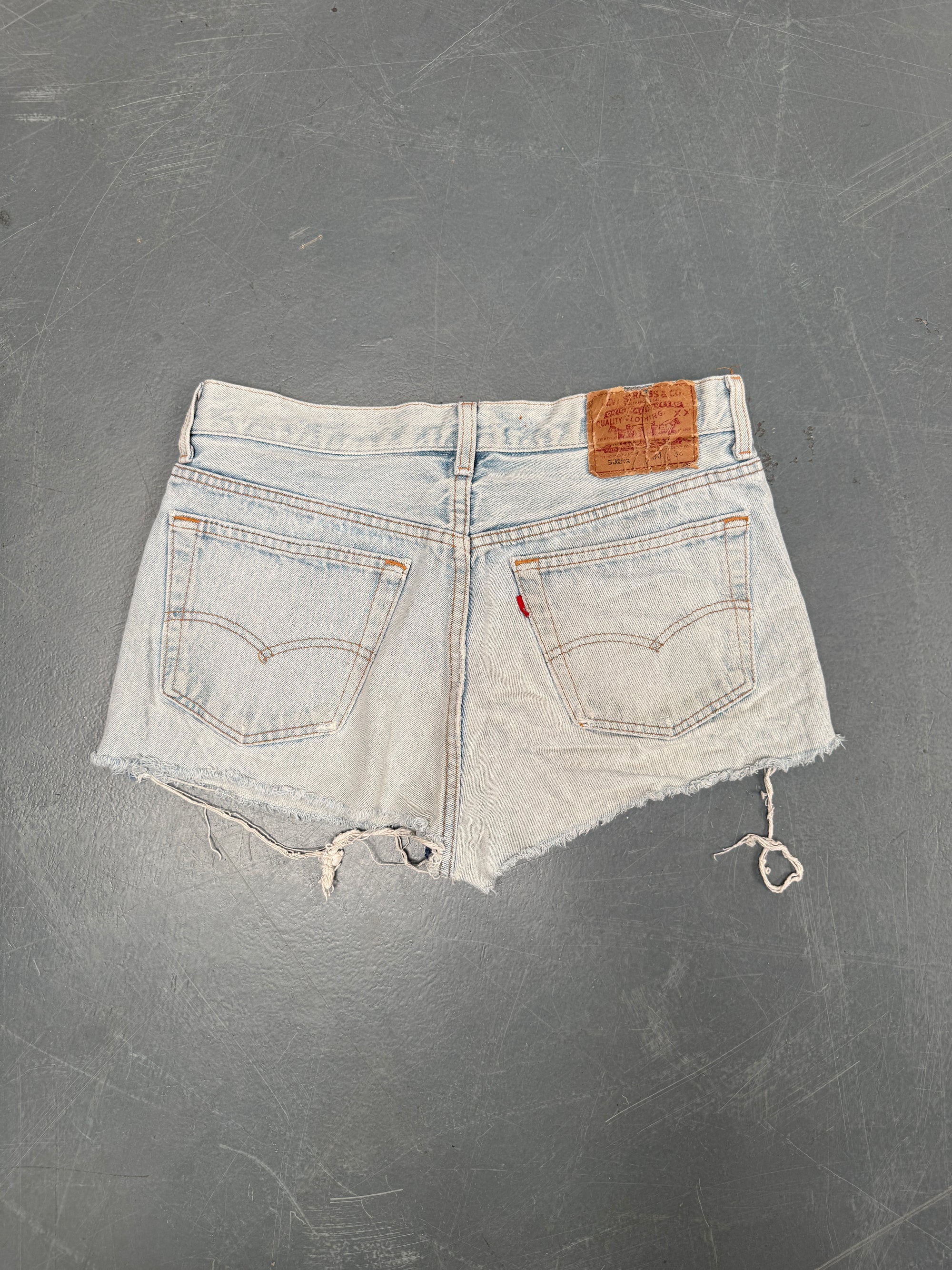 Vintage Levis Cut Off Denim Shorts - 90s Made - W 30 - SH740