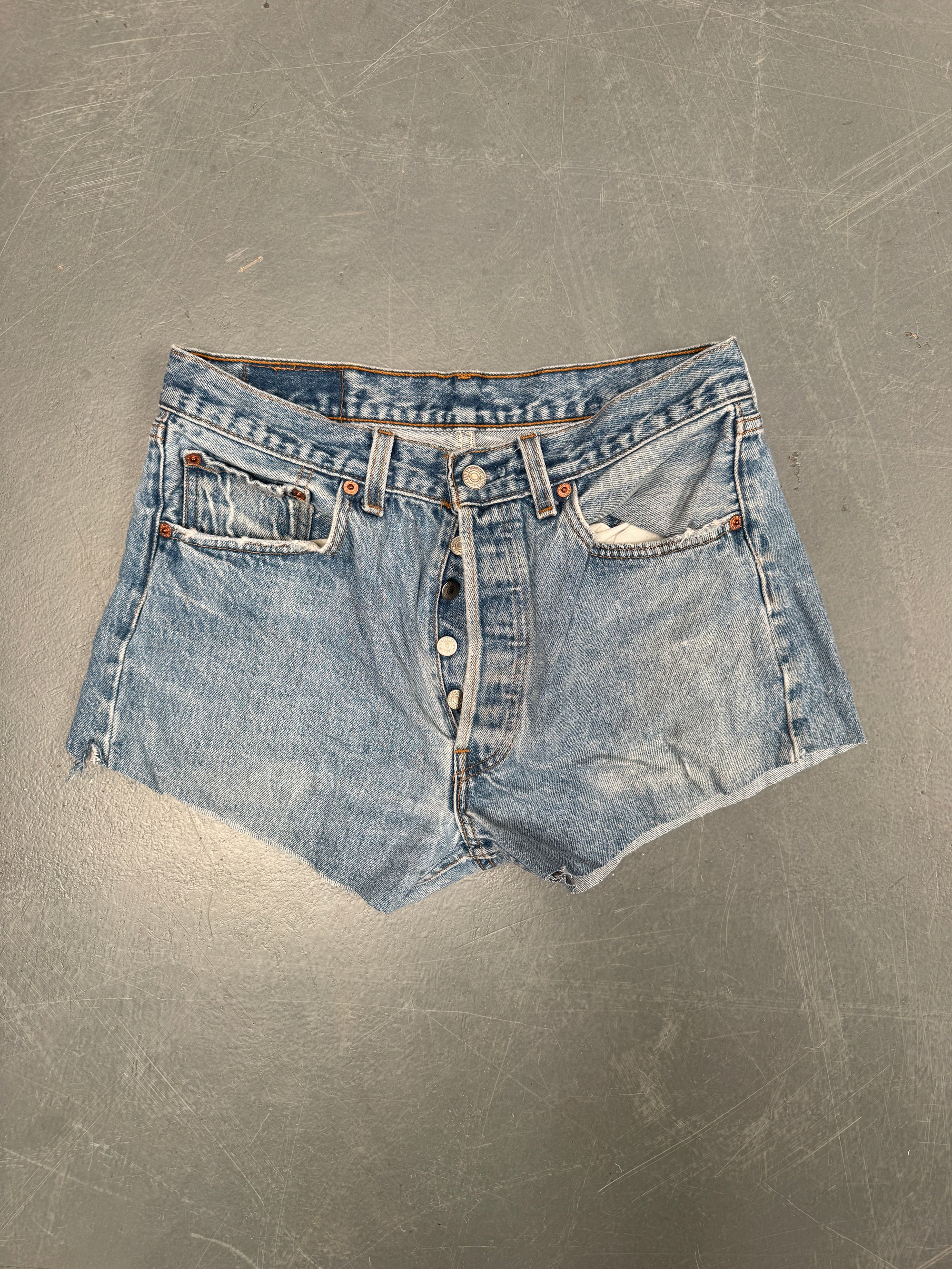 Vintage Levis Cut Off Denim Shorts - 90s Made - W 30 - SH753