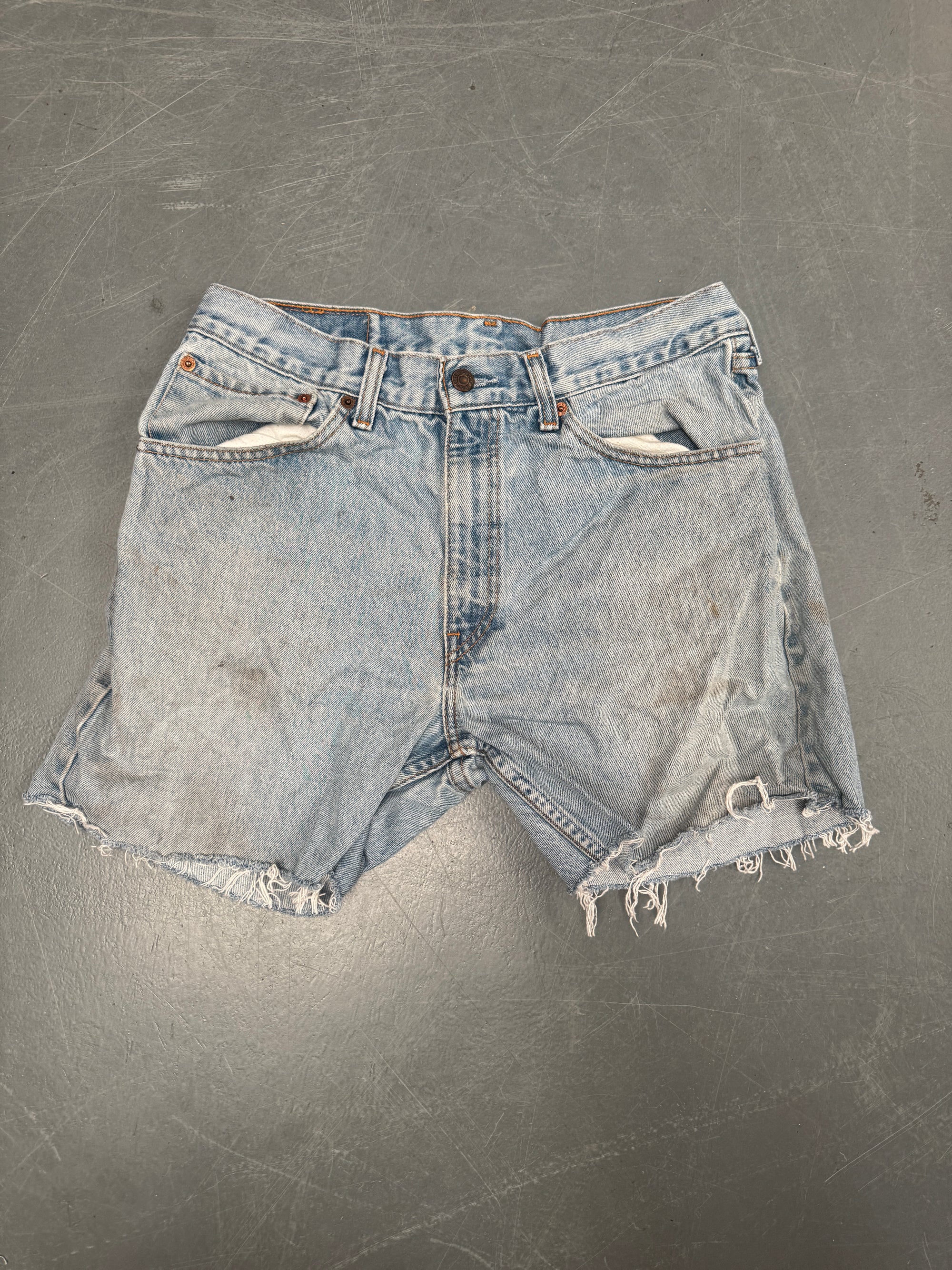 Vintage Levis Cut Off Denim Shorts - 90s Made - W 30 - SH757