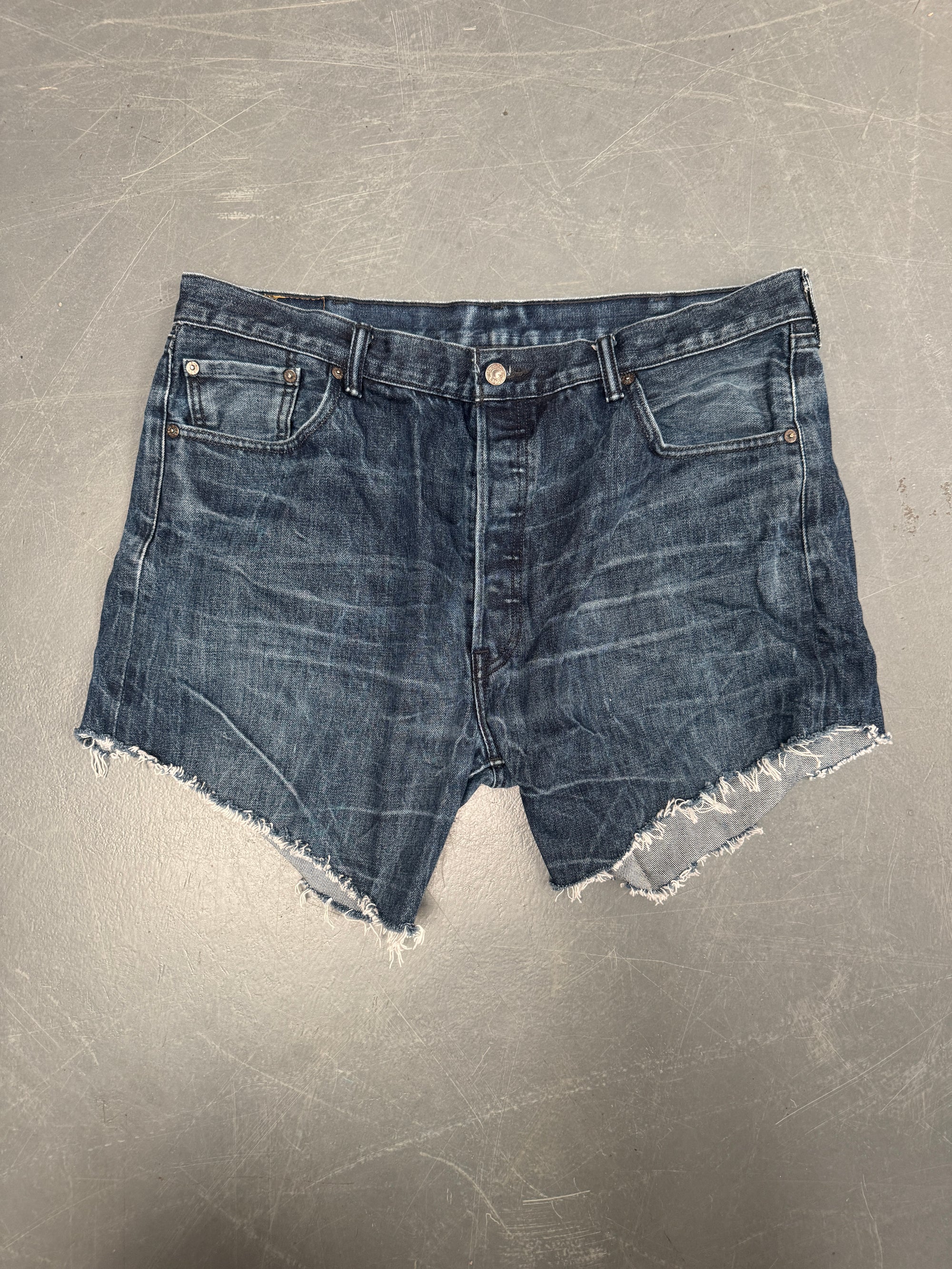 Vintage Levis Cut Off Denim Shorts - 90s Made - W 38 - SH769