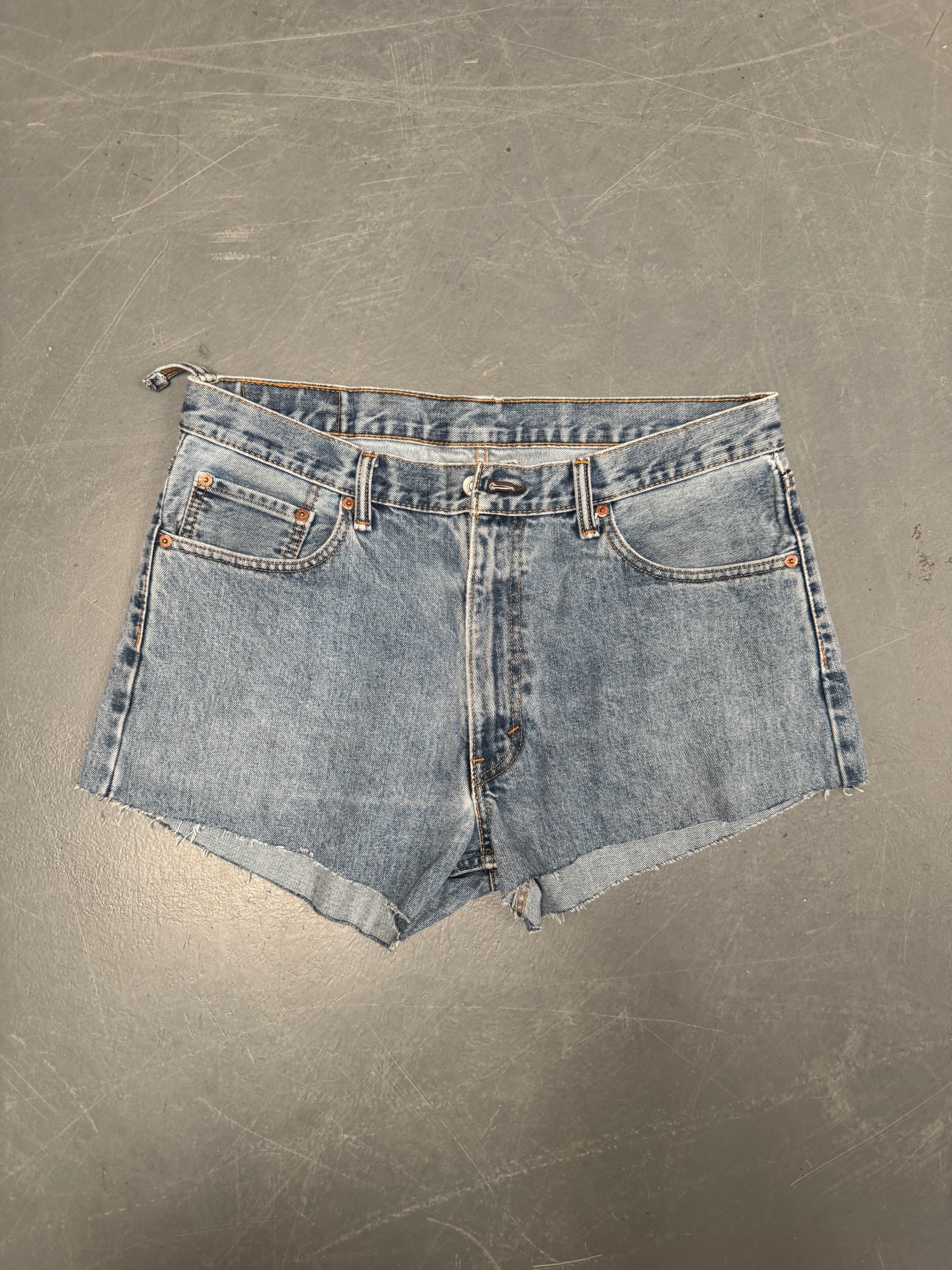 Vintage Levis Cut Off Denim Shorts - 90s Made - W 34 - SH780