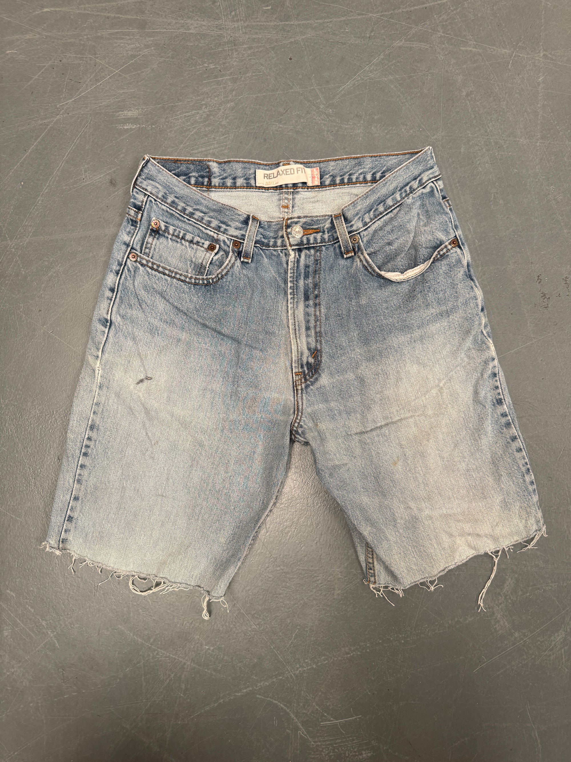 Vintage Levis Cut Off Denim Shorts - 90s Made - W 28 - SH785