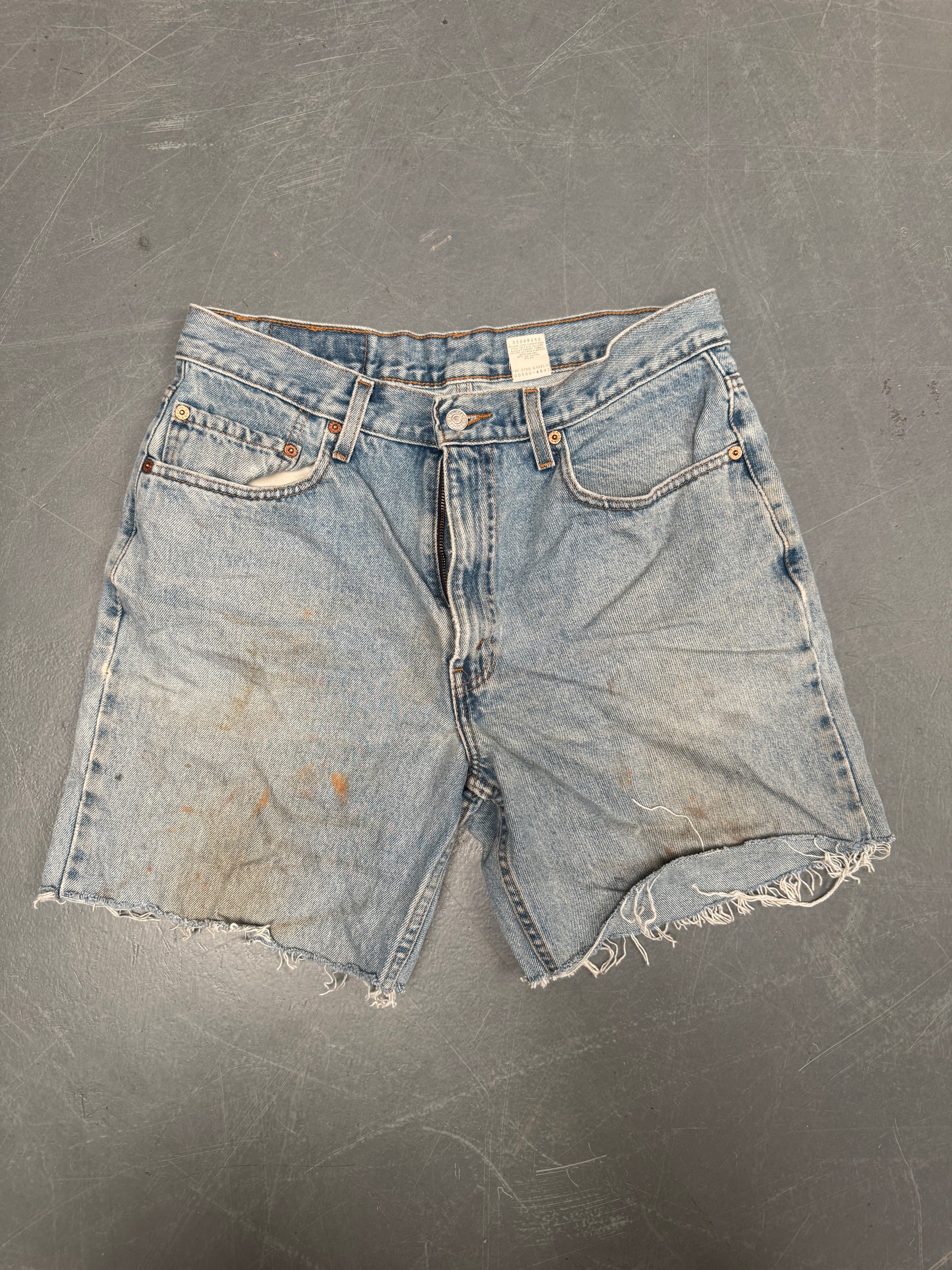 Vintage Levis Cut Off Denim Shorts - 90s Made - W 30 - SH790