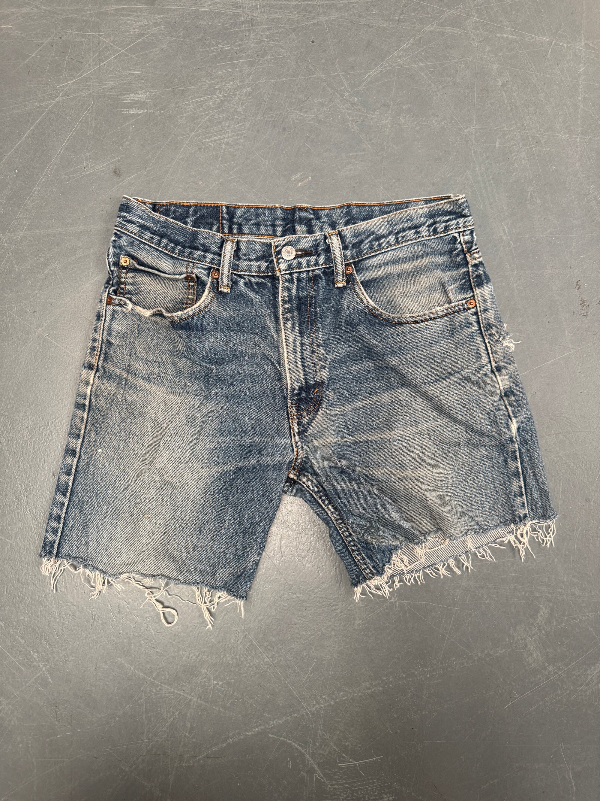 Vintage Levis Cut Off Denim Shorts - 90s Made - W 32 - SH794