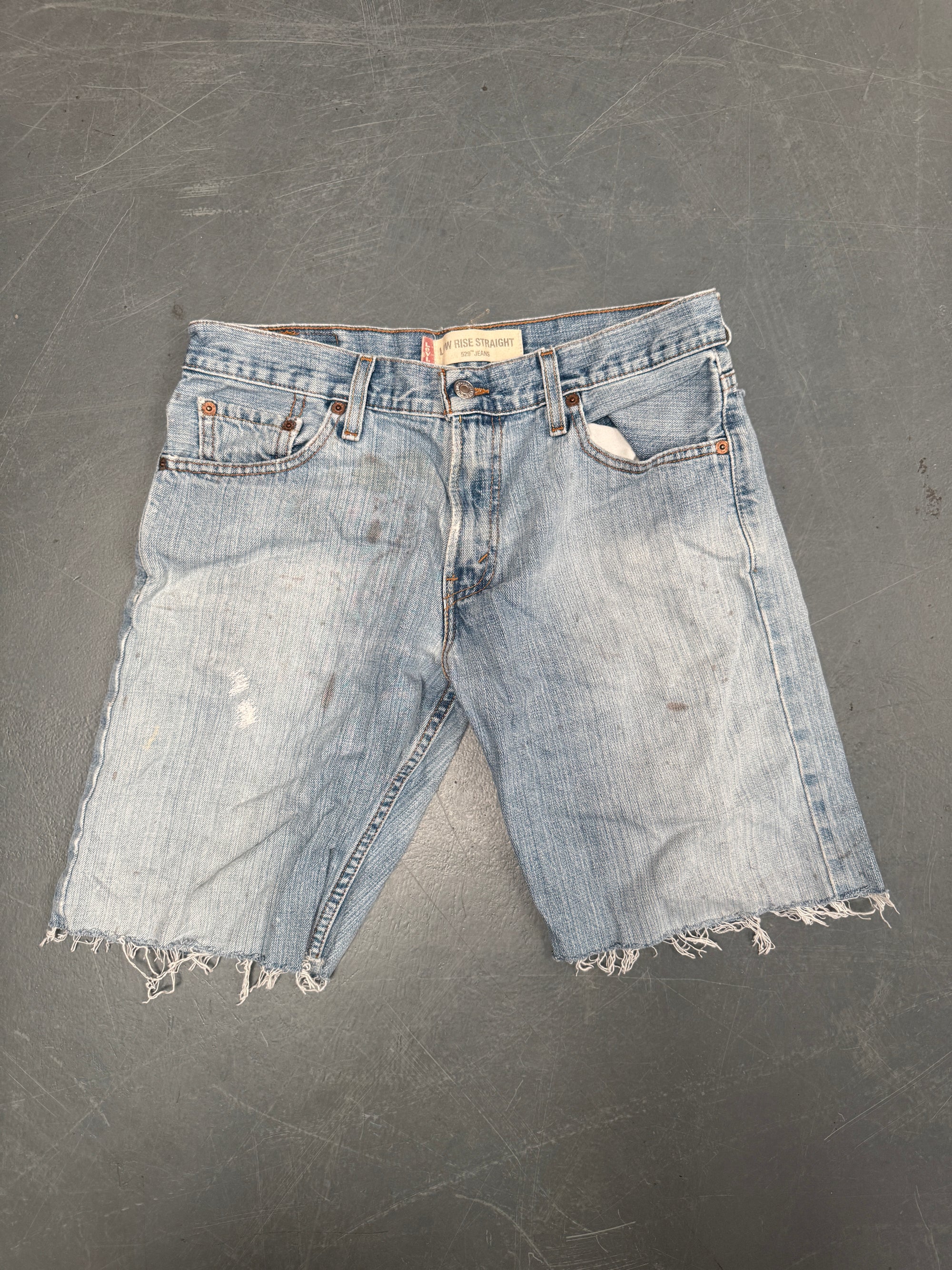 Vintage Levis Cut Off Denim Shorts - 90s Made - W 30 - SH798