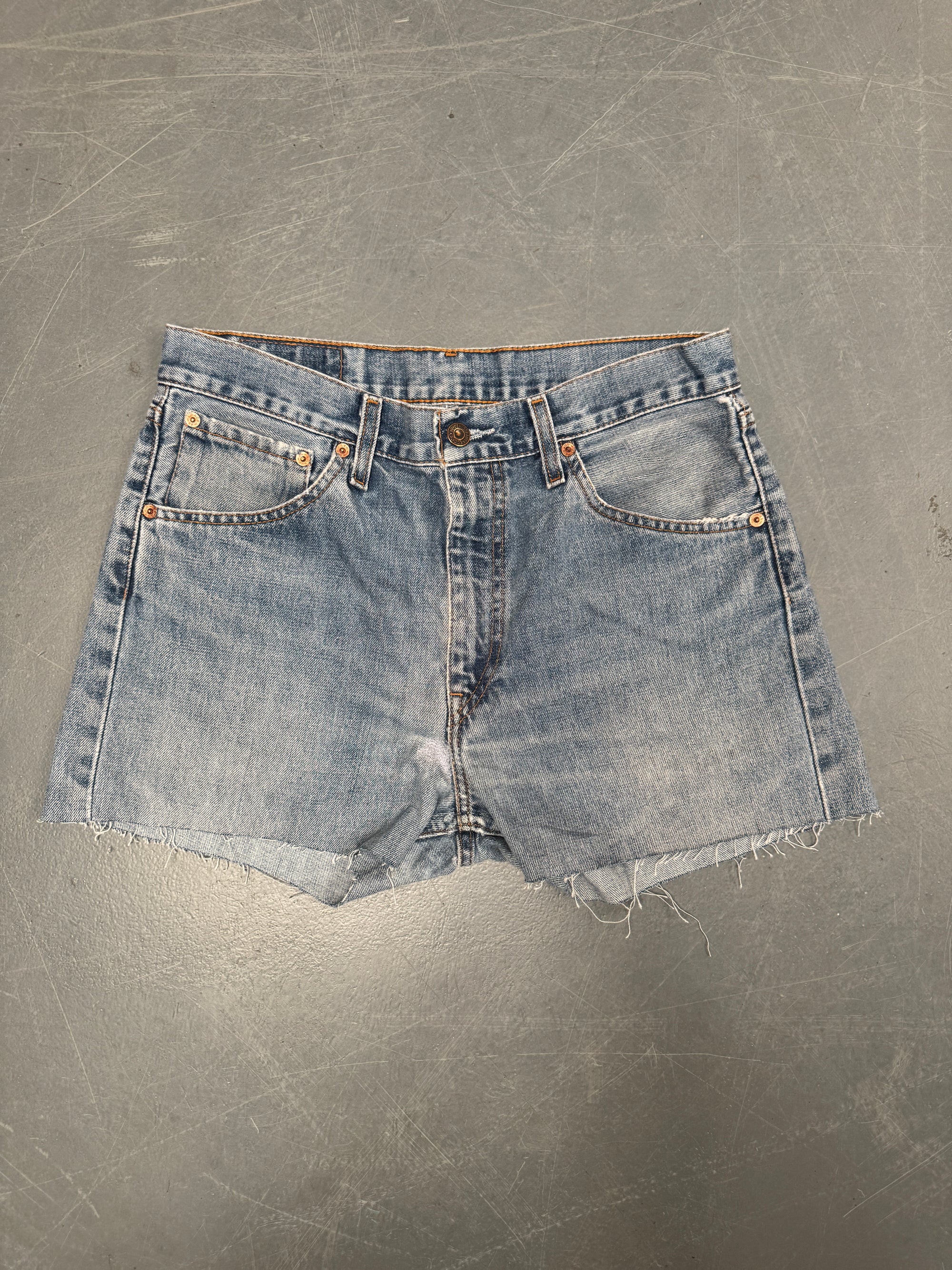 Vintage Levis Cut Off Denim Shorts - 90s Made - W 30 - SH813