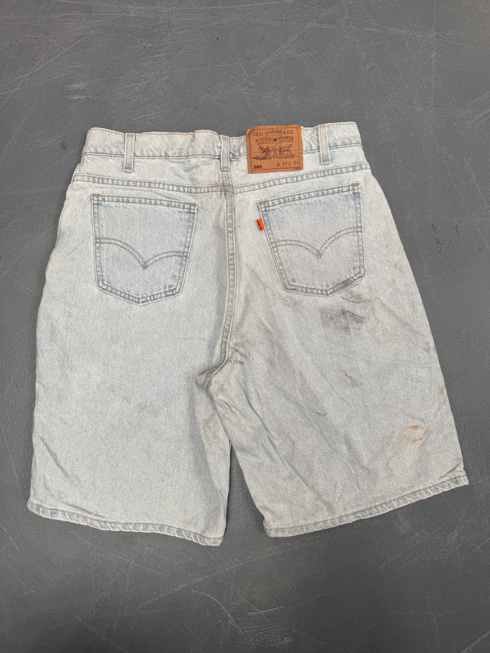Vintage Levis Cut Off Denim Shorts - 90s Made - W 32 - SH818
